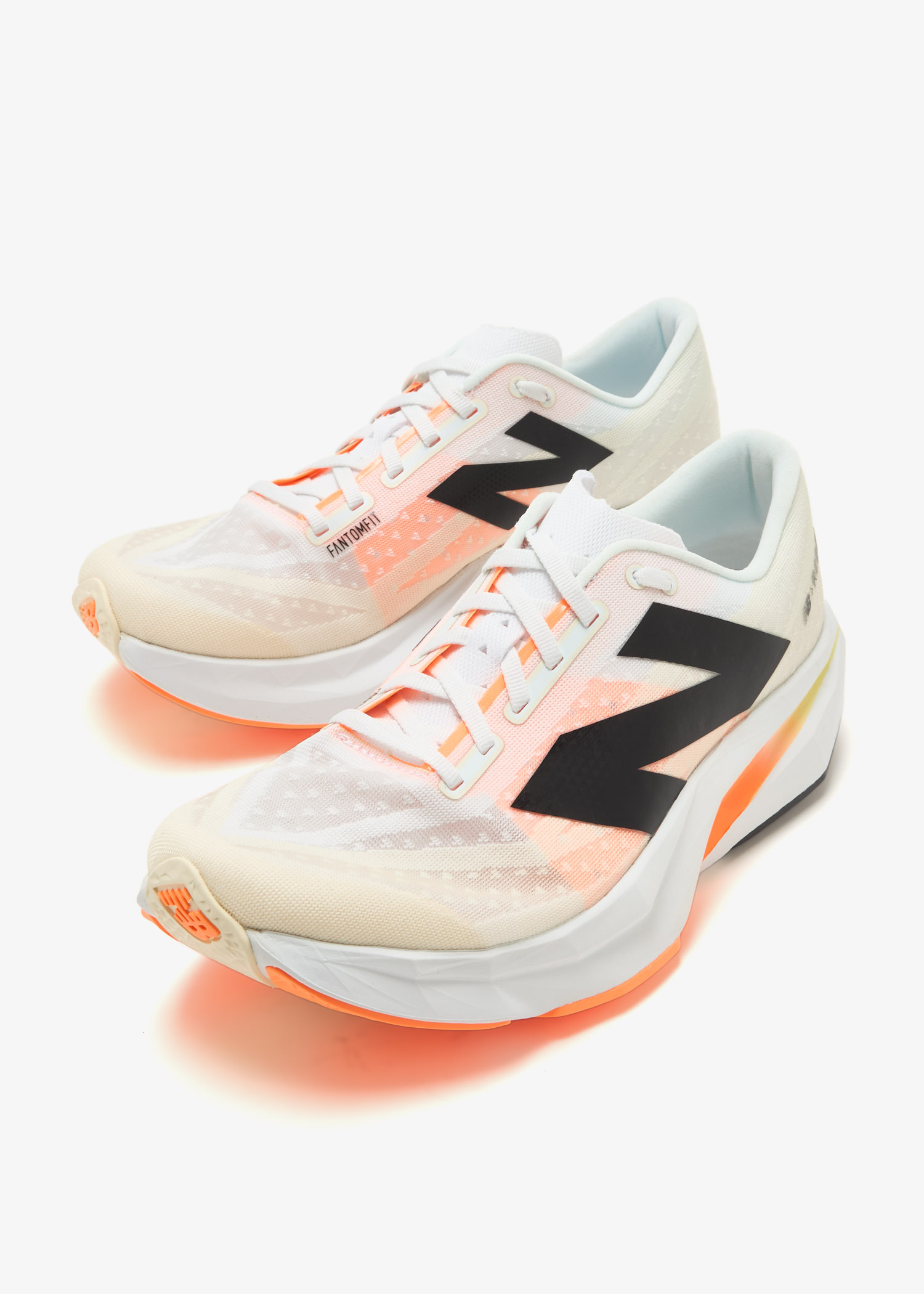 New Balance FuelCell 100 Men Size 12 White Orange Running Shoe Sneaker MXM100RW New Balance FuelCell Trainer White Electric Red for Sale  main image 3