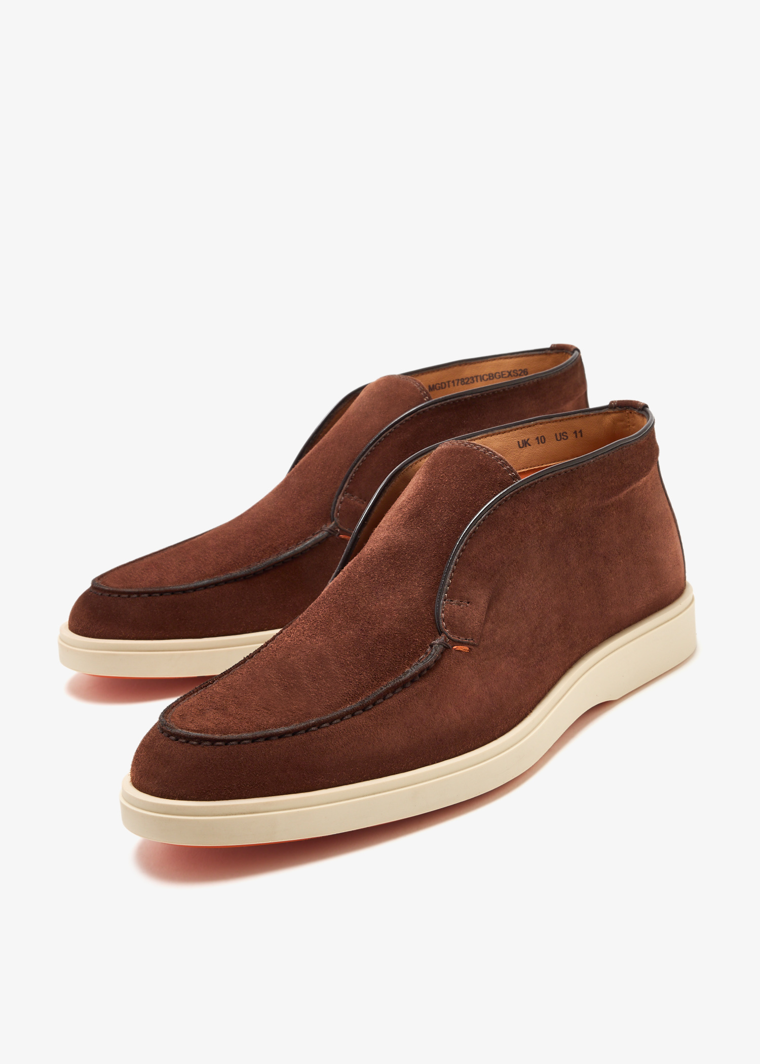 Brown Santoni Gus Suede Chukka Boots Size 10 Santoni Mountain Boot Dark Brown Suede • Brogue main image 2
