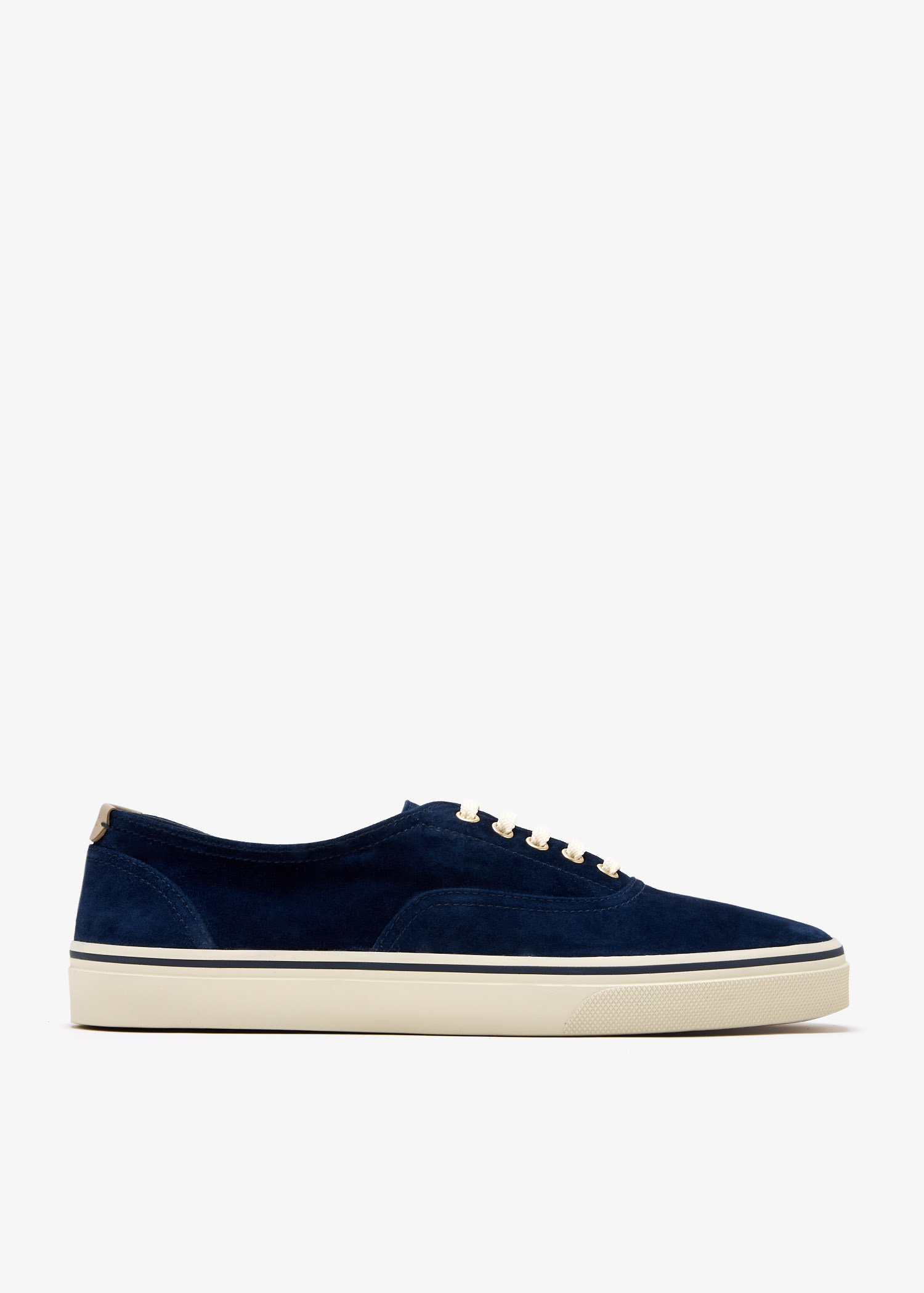 Brunello Cucinelli Reversed calfskin sneakers for Men - Navy in