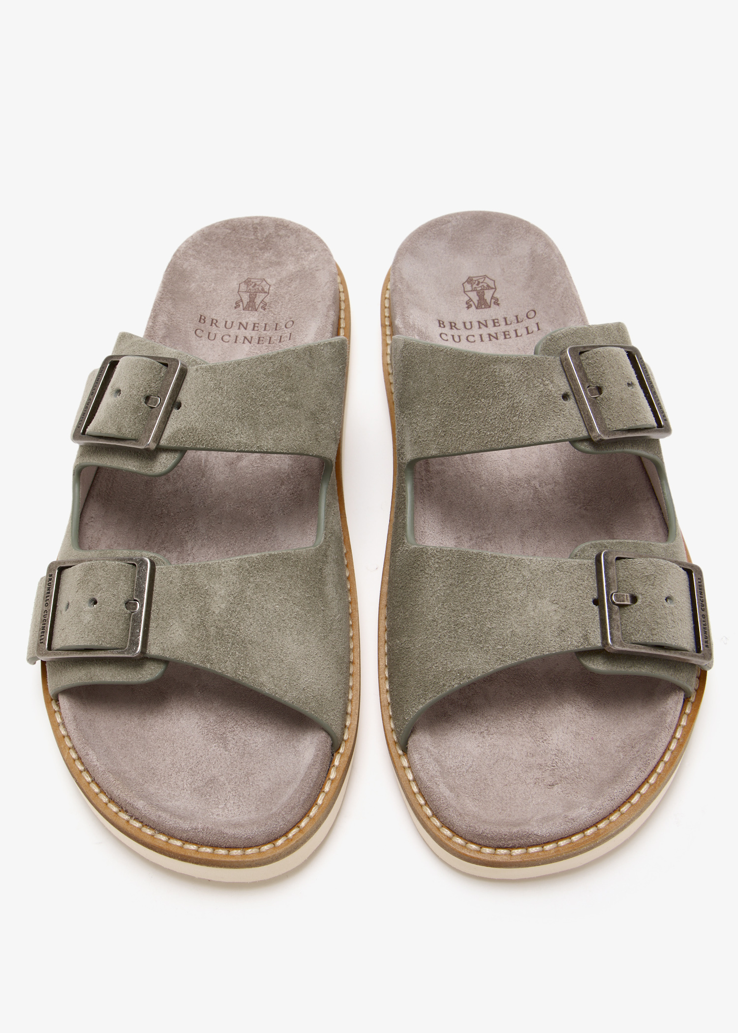 Brunello Cucinelli Suede sandals for Men - Khaki in UAE | Level Shoes