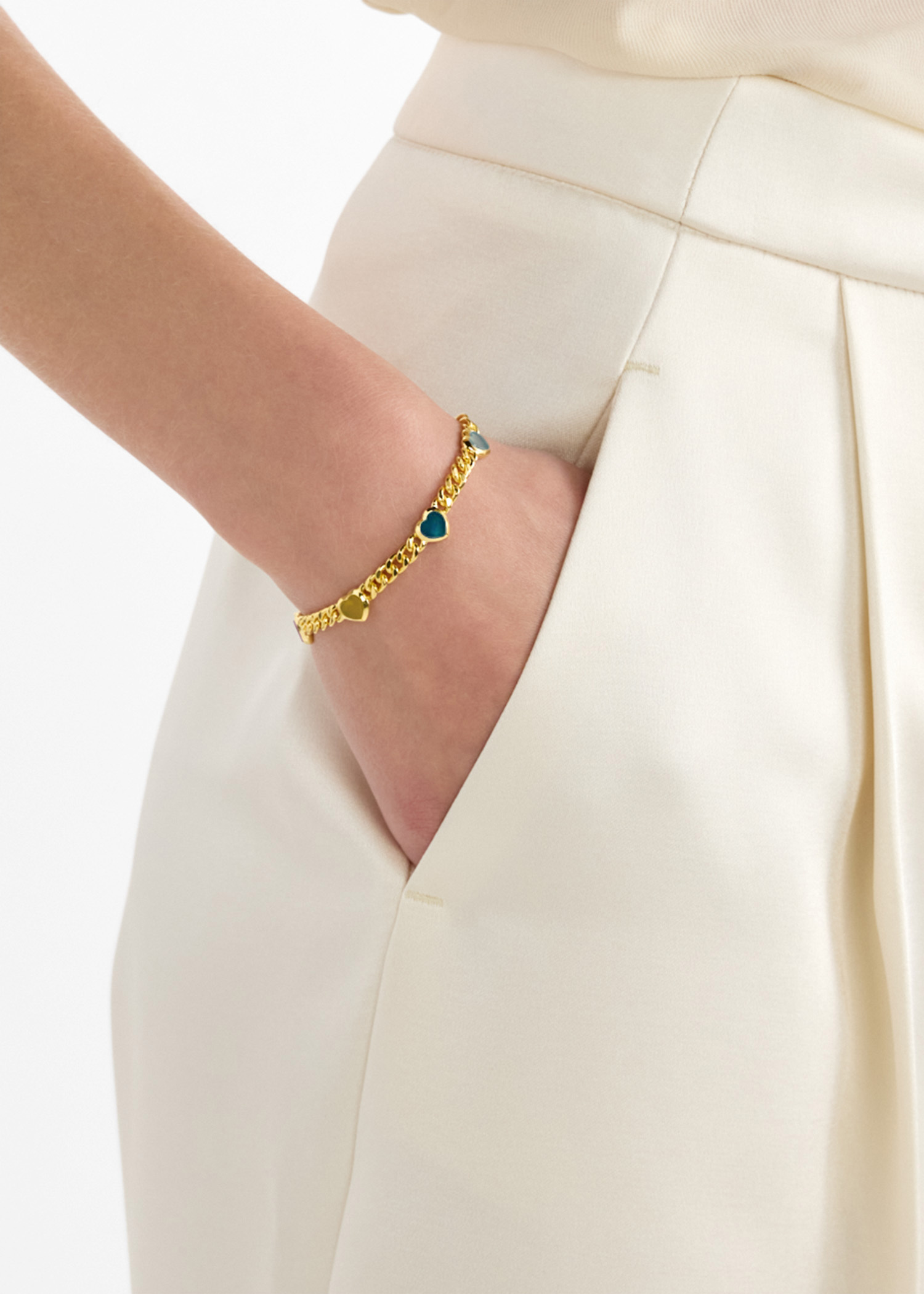 ★MISSOMA★ ジェリー ハート ジェムストーン チャーム BRACELET Missoma 18ct Gold-Plated Jelly Heart Gemstone Charm Bracelet