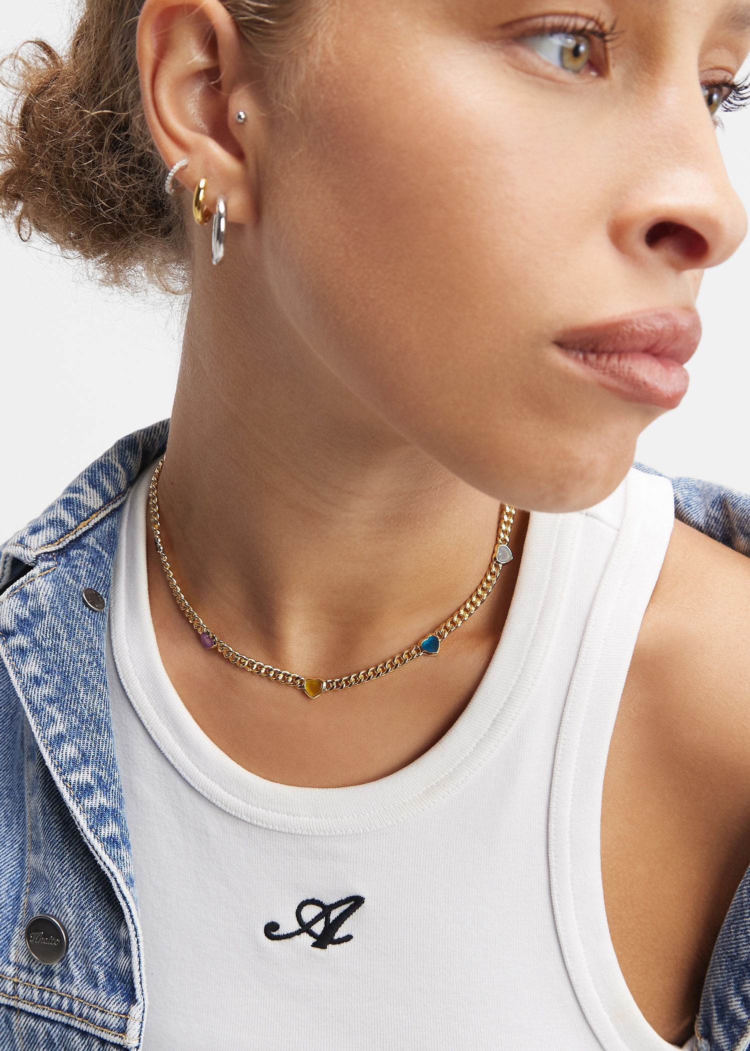 Missoma Jelly Heart gemstones charm necklace for Women
