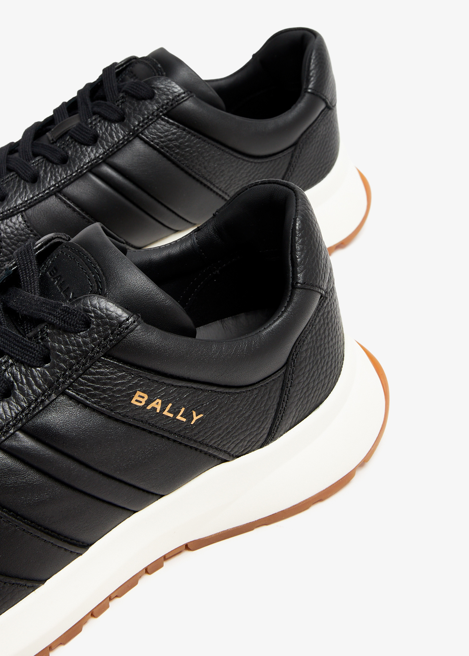 スニーカー Bally Black Leather Darsyl Sneakers Bally Darsyl Grained Leather Low-Top Sneakers, Brand Size 5