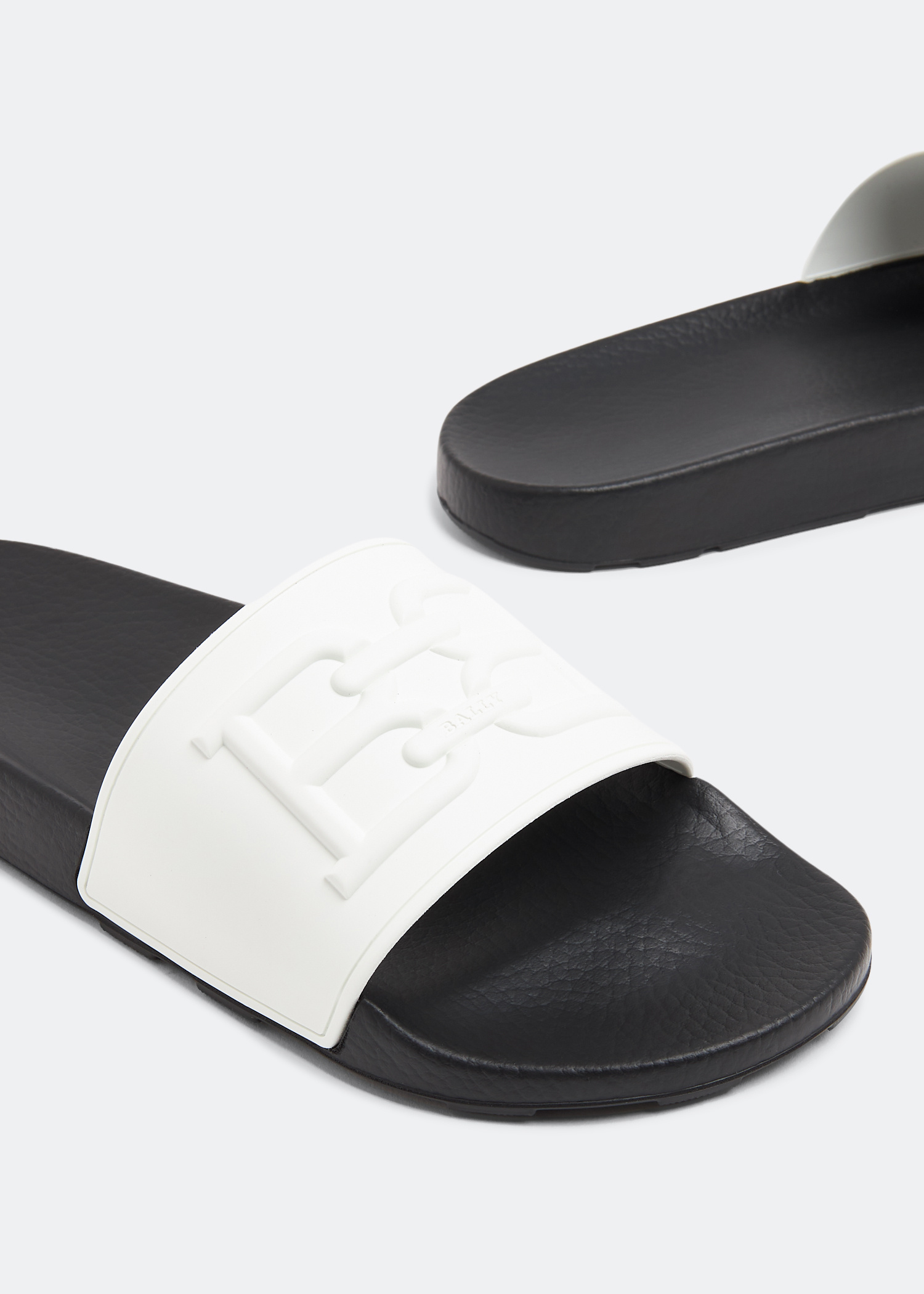 BALLY｜SLIPPERS (SCOTTY(6300476-U901) / MSS029TP003) Bally Scotty 6300476 Men's Black Rubber Slide Sandals MSRP