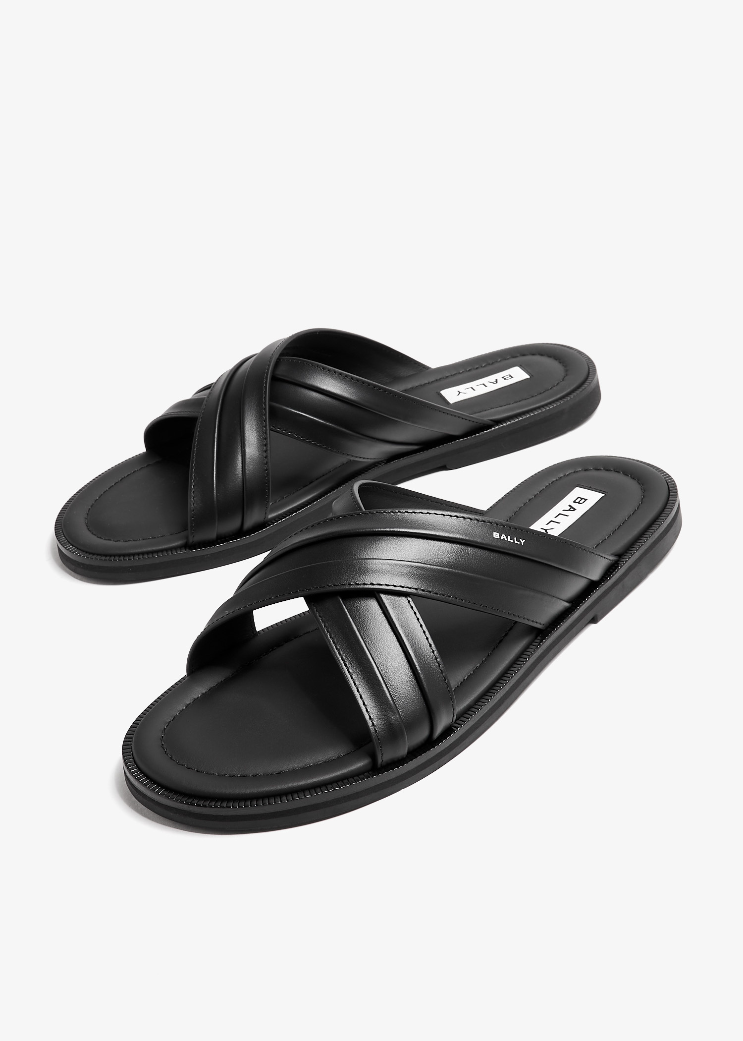 BALLY|SLIPPERS (GHERRY (MSS03YVT012-I301)) Bally Gherry sandals for Men - Black in UAE | Level Shoes