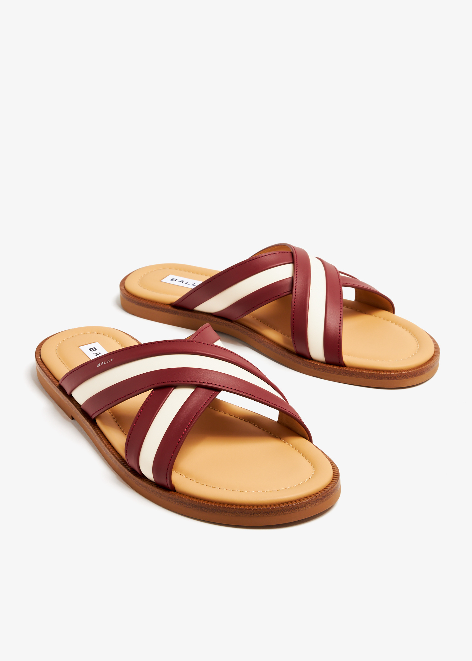 BALLY|SLIPPERS (GHERRY (MSS03YVT012-I301)) Bally Gherry sandals for Men - Brown in USA | Level Shoes