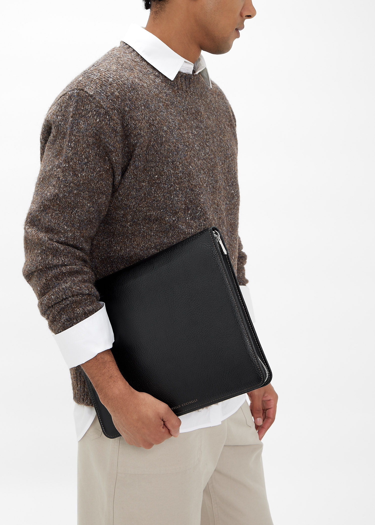 Brunello Cucinelli Logo laptop bag for Men - Black in UAE