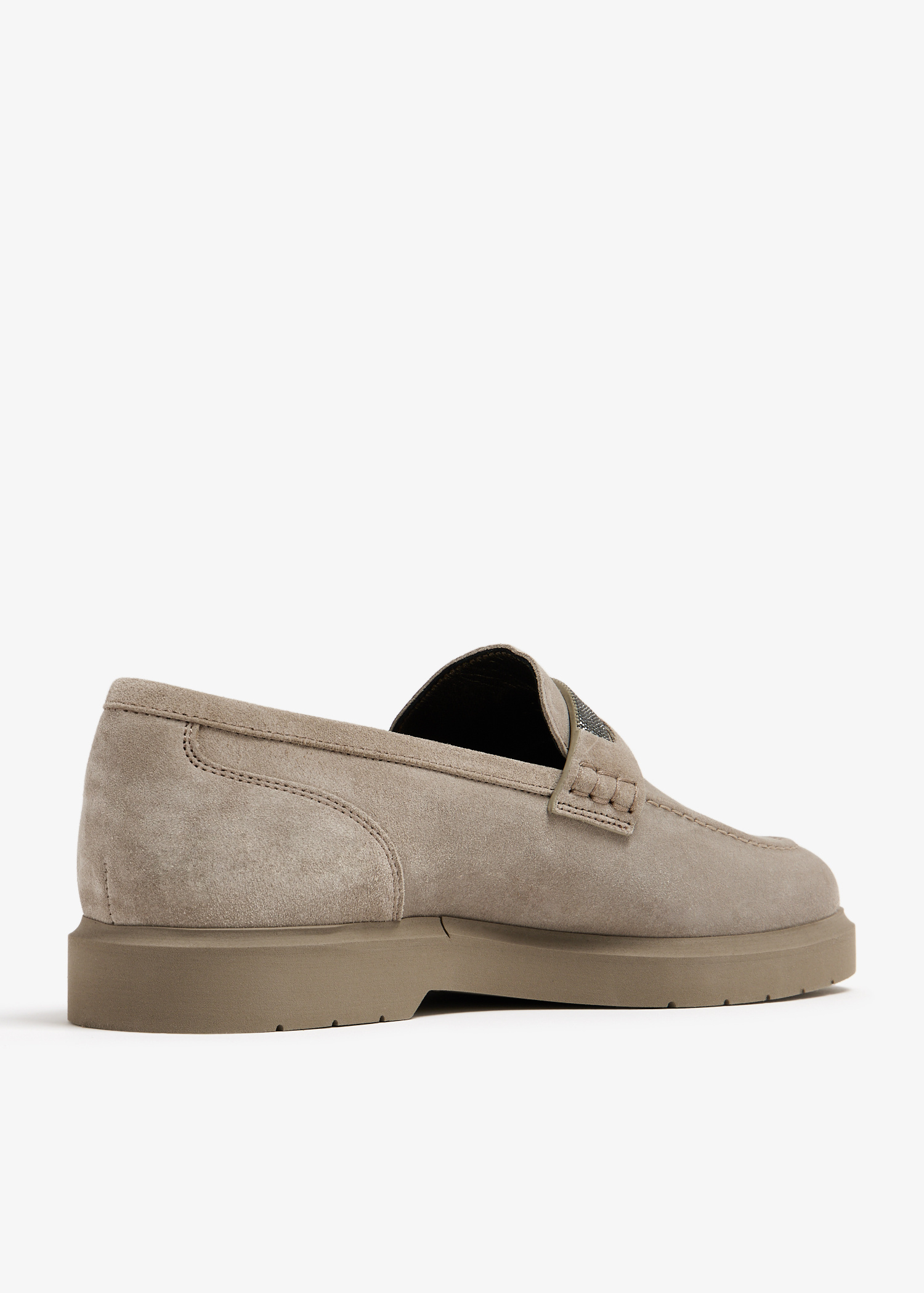 Brunello Cucinelli Suede penny loafers for Women - Brown in