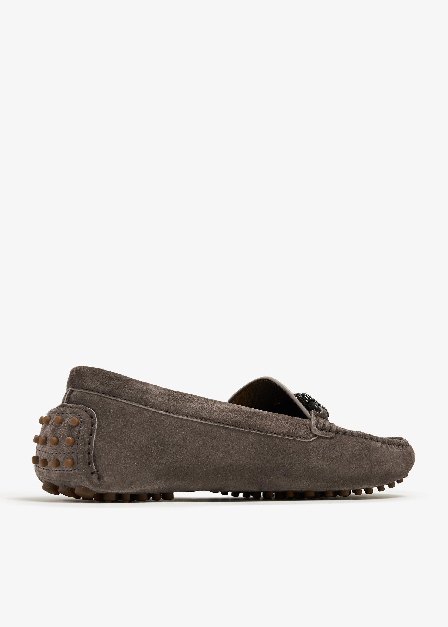 Brunello Cucinelli MP828SM689C9185 関税送料込 Brunello Cucinelli Washed suede slip-ons with rope insert