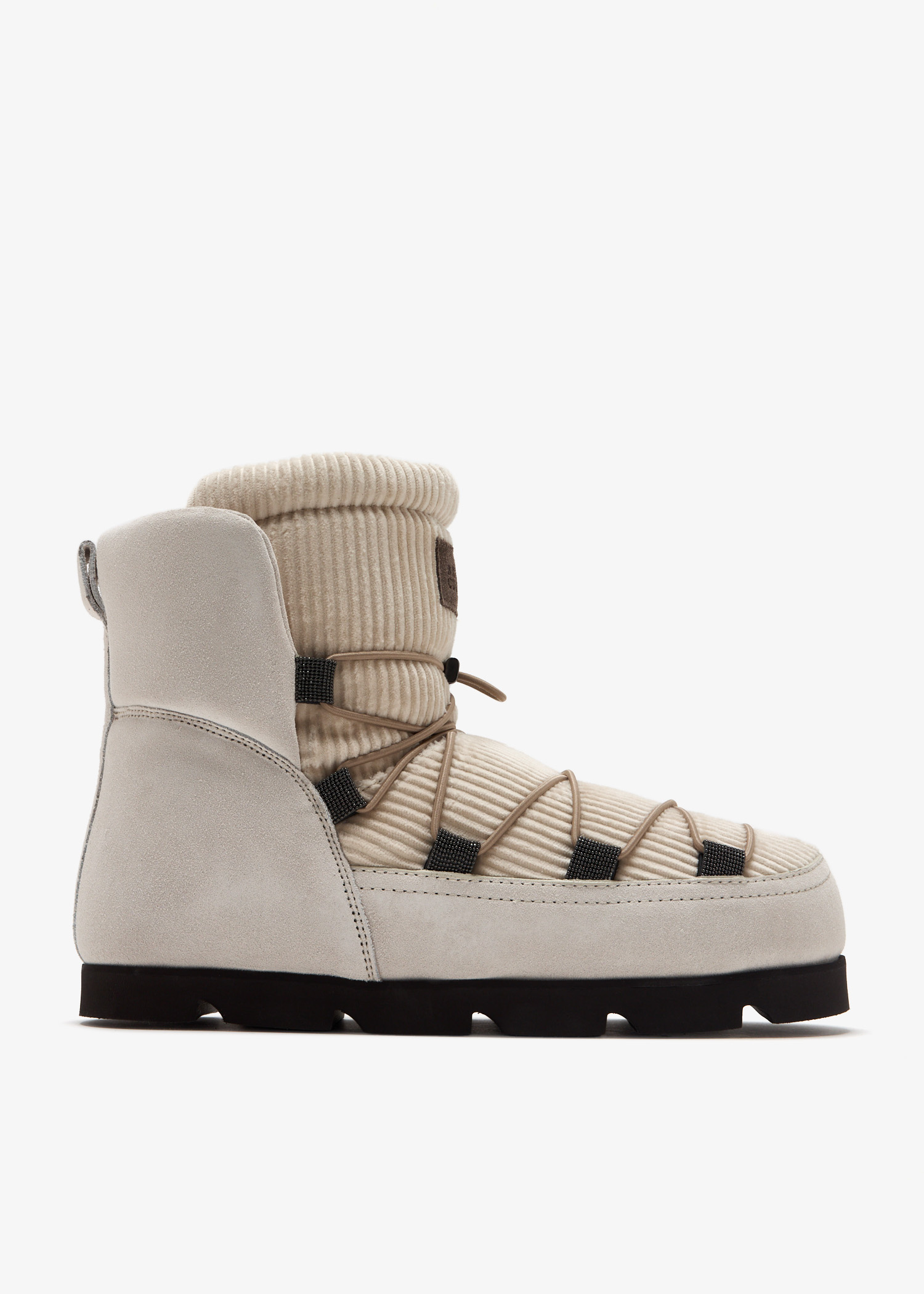 Brunello Cucinelli Paneled Lace-up boots for Women - Cream in UAE