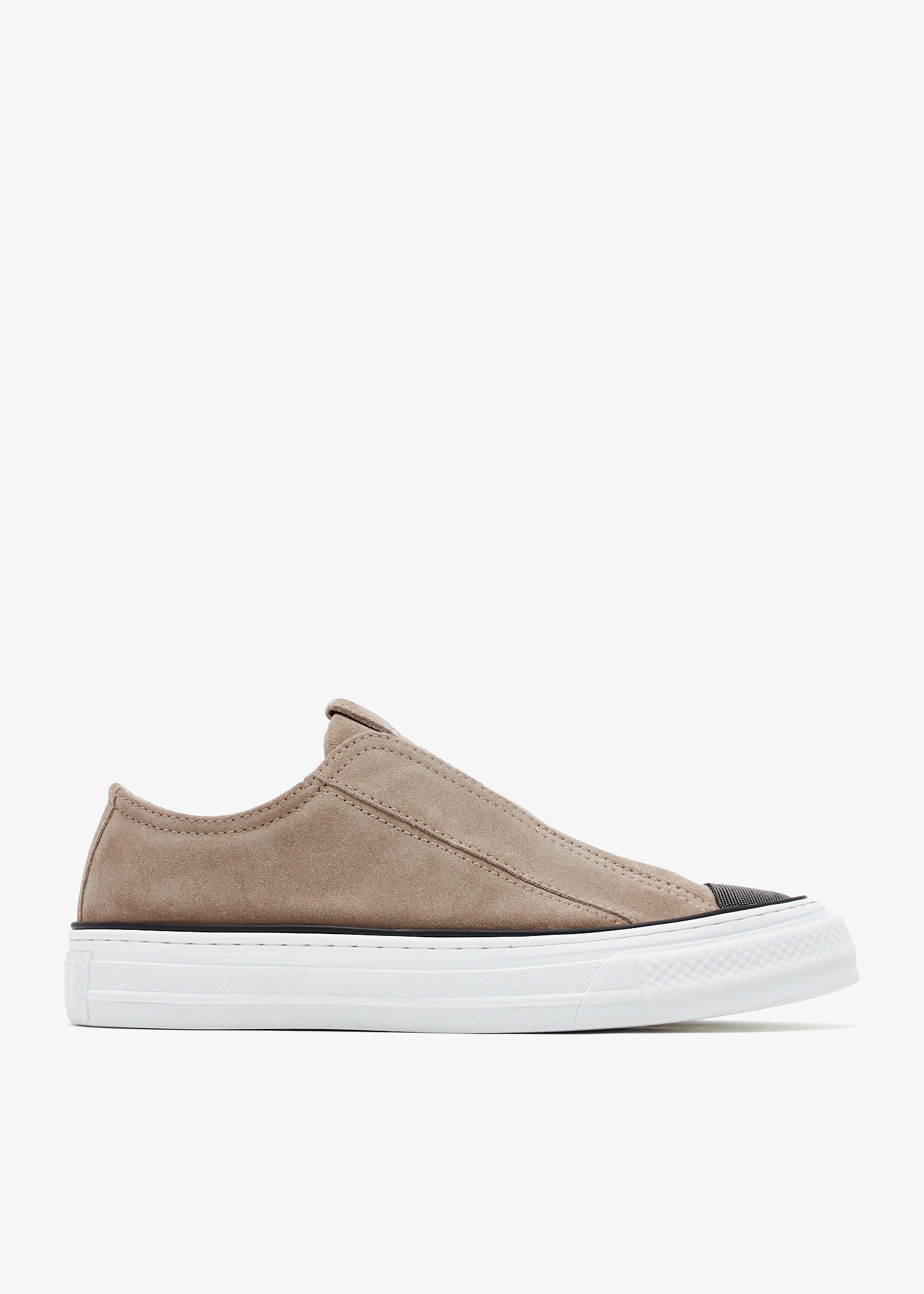 Brunello Cucinelli Monili suede sneakers for Women - Taupe