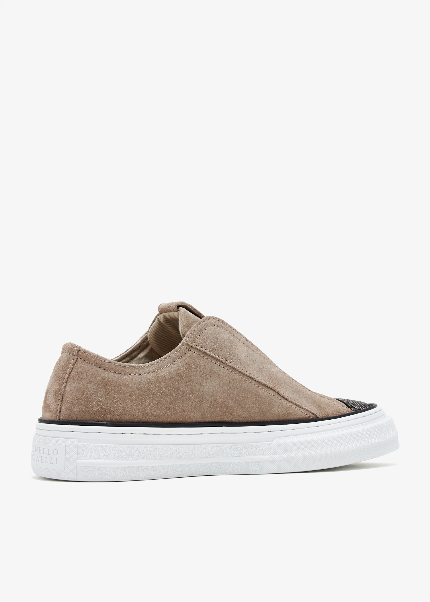 Brunello Cucinelli Monili suede sneakers for Women - Taupe