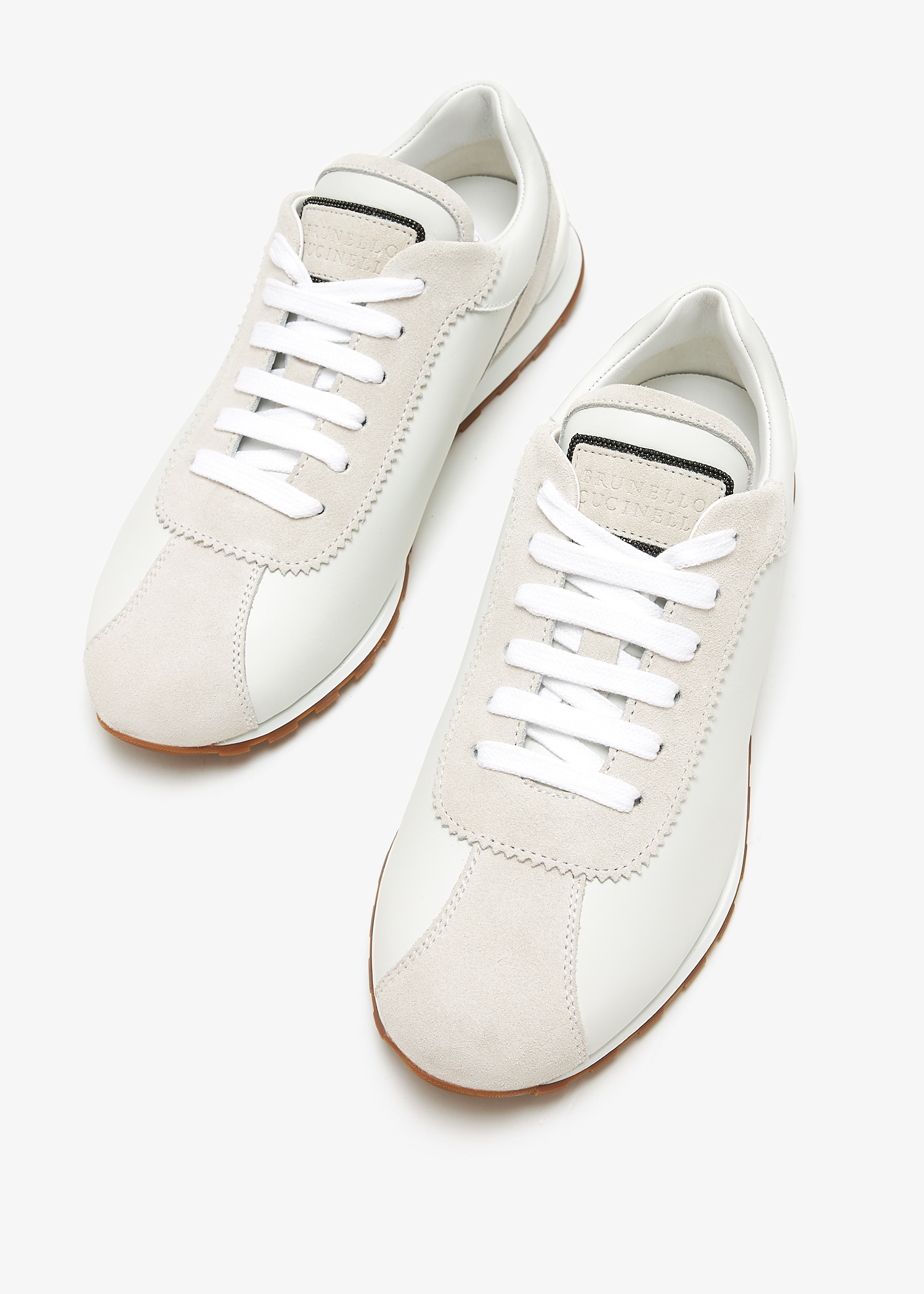 スニーカー BRUNELLO CUCINELLI Leather sneakers White Brunello Cucinelli - White Leather Lace-Up Sneaker