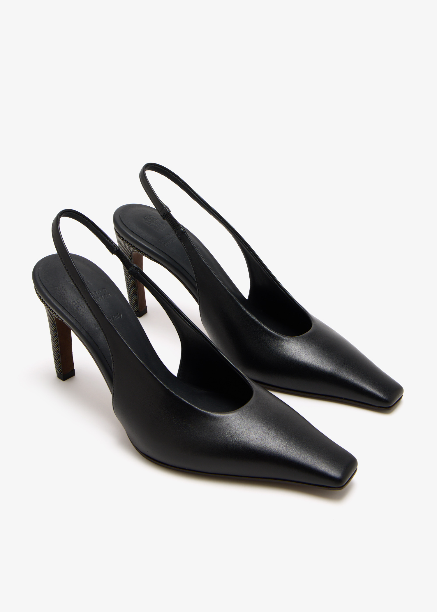 VIP【送料関税込】BRUNELLO CUCINELLI LEATHER SLINGBACK PUMPS Brunello Cucinelli Leather slingback pumps for Women - Black