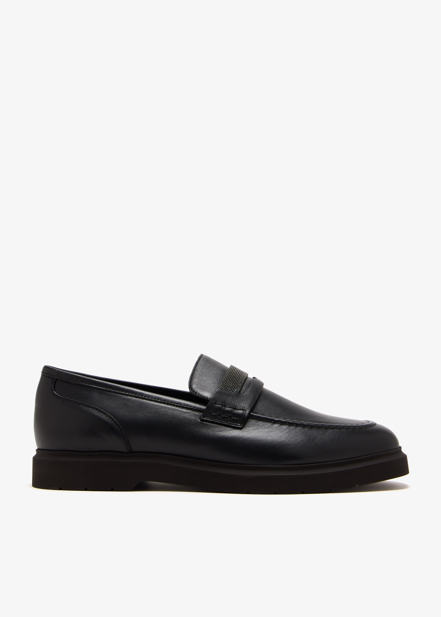 Brunello Cucinelli Nappa penny loafers for Women - Black in