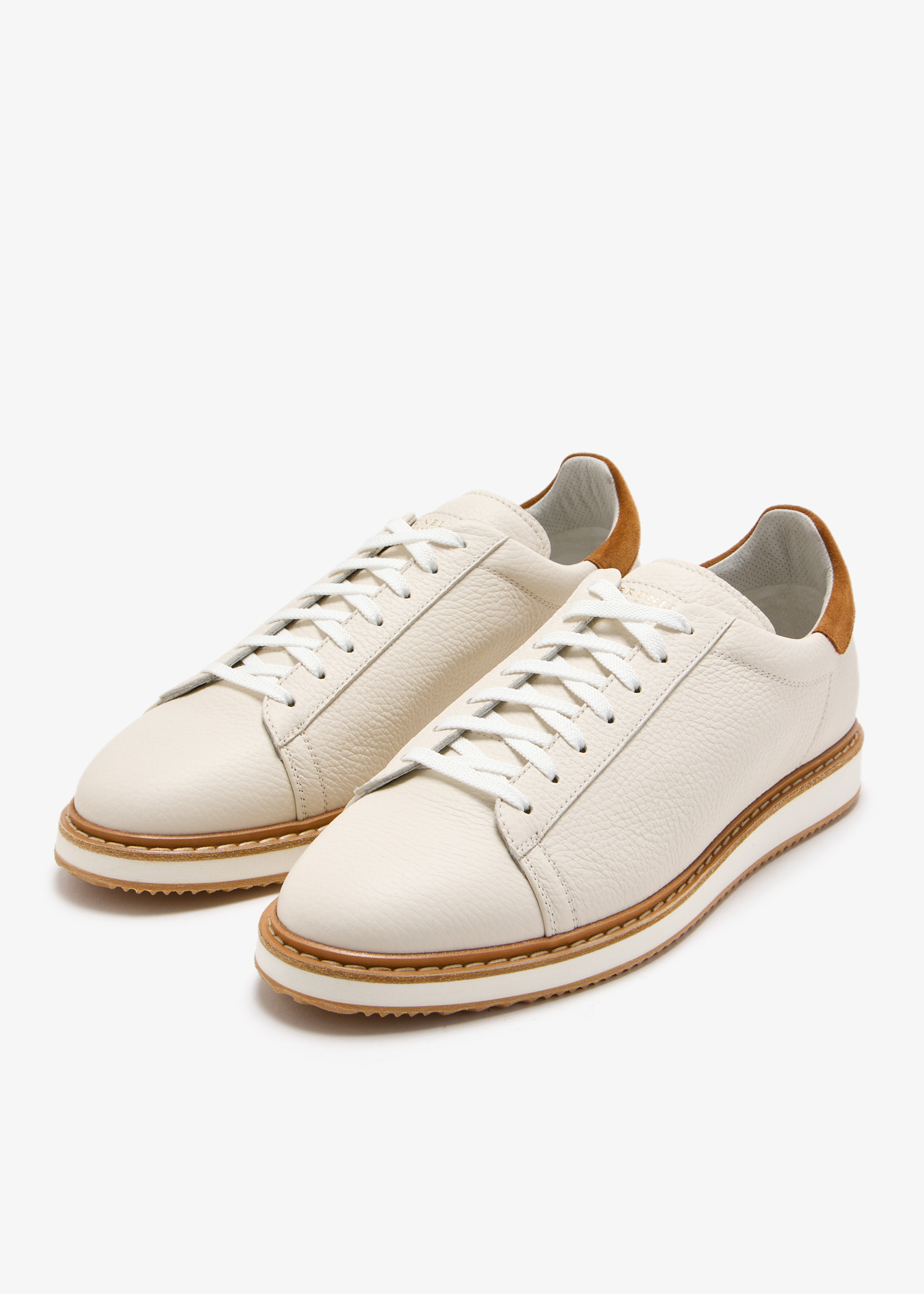 Brunello Cucinelli Calfskin leather sneakers for Men - White