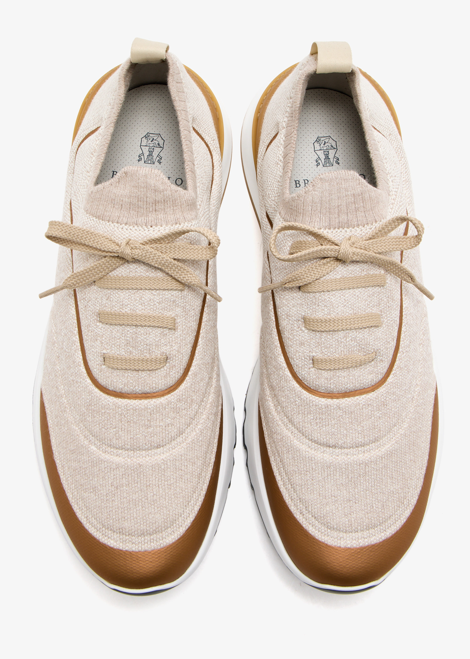 Brunello Cucinelli Knit sneakers for Men - Cream in UAE