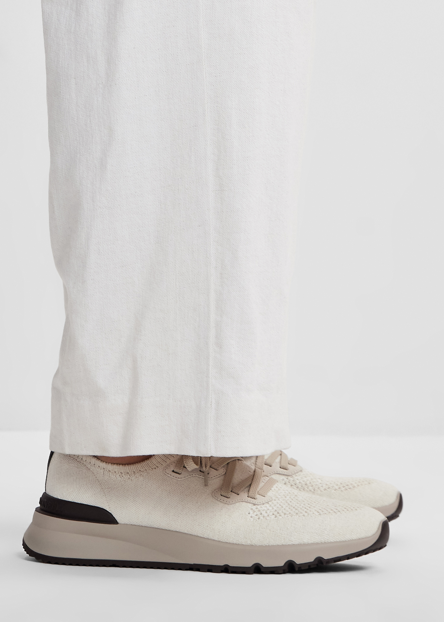 Brunello Cucinelli Cotton chiné knit sneakers for Men