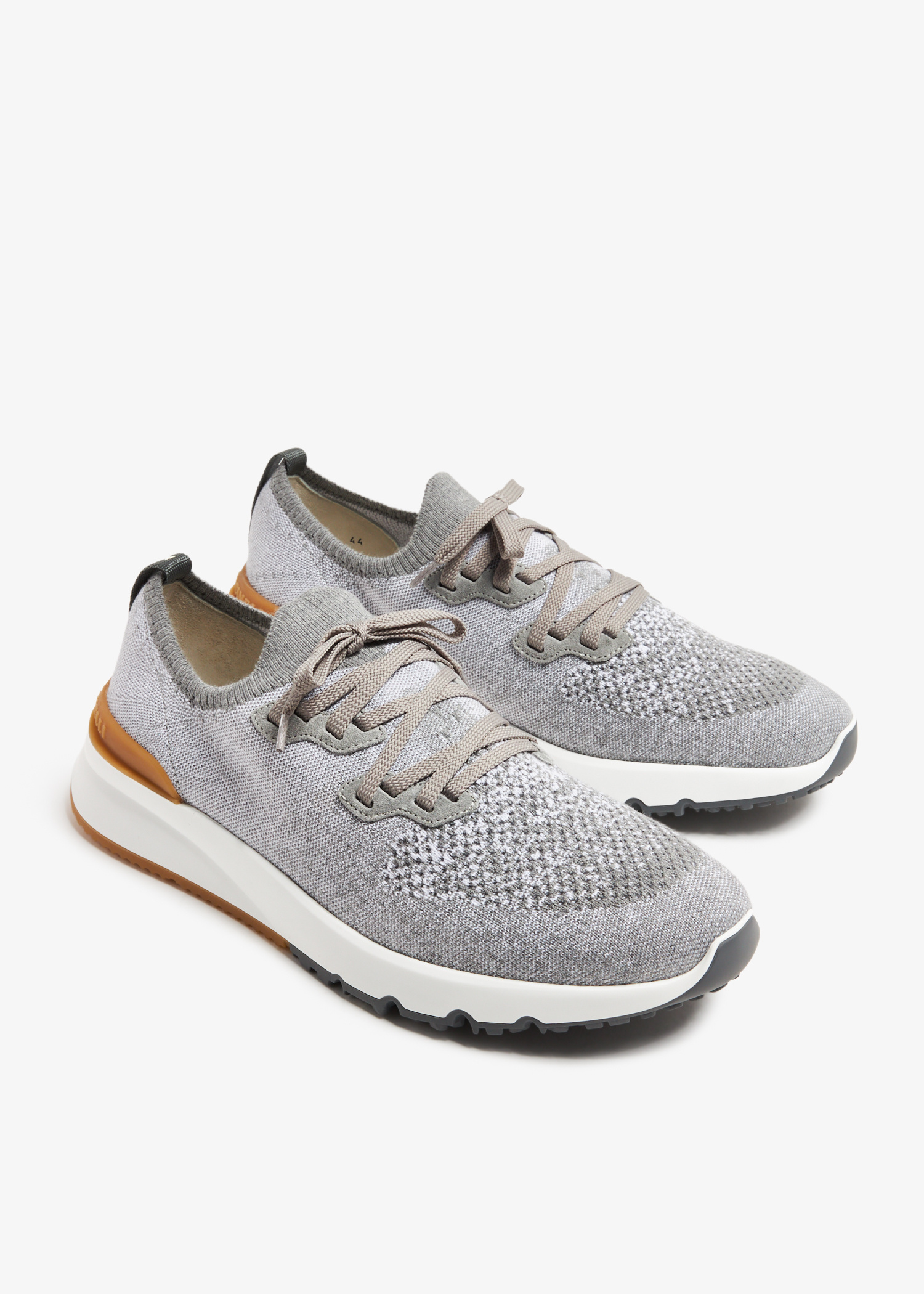 Brunello Cucinelli Cotton chiné knit sneakers for Men - Grey