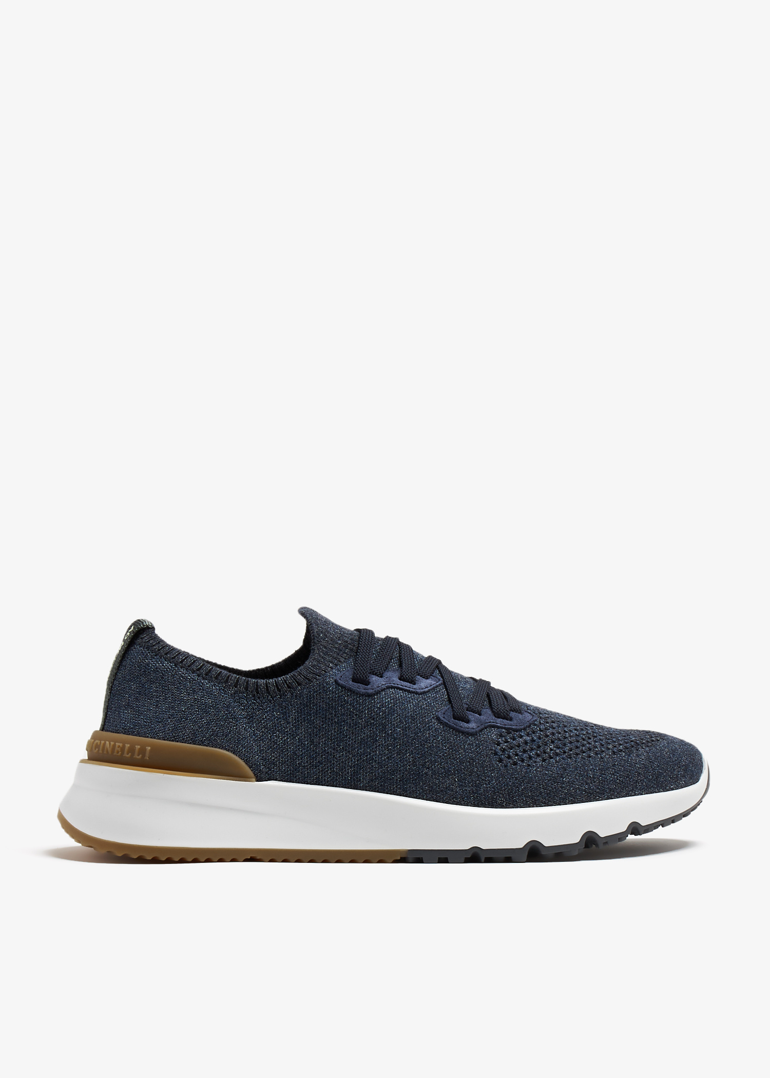 Brunello Cucinelli Cotton chiné knit sneakers for Men - Blue