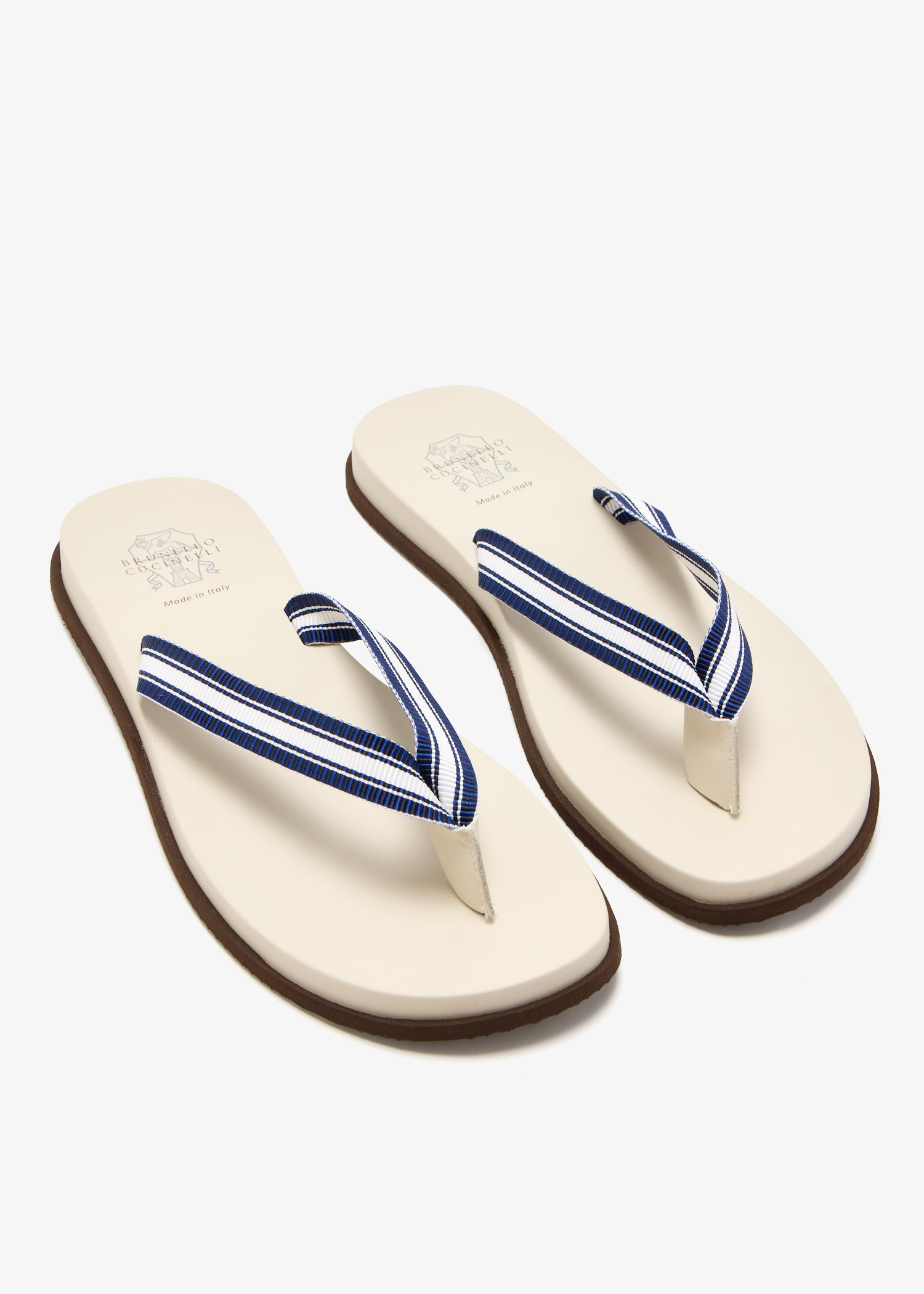 Brunello Cucinelli Grosgrain flip flops for Men - Blue in