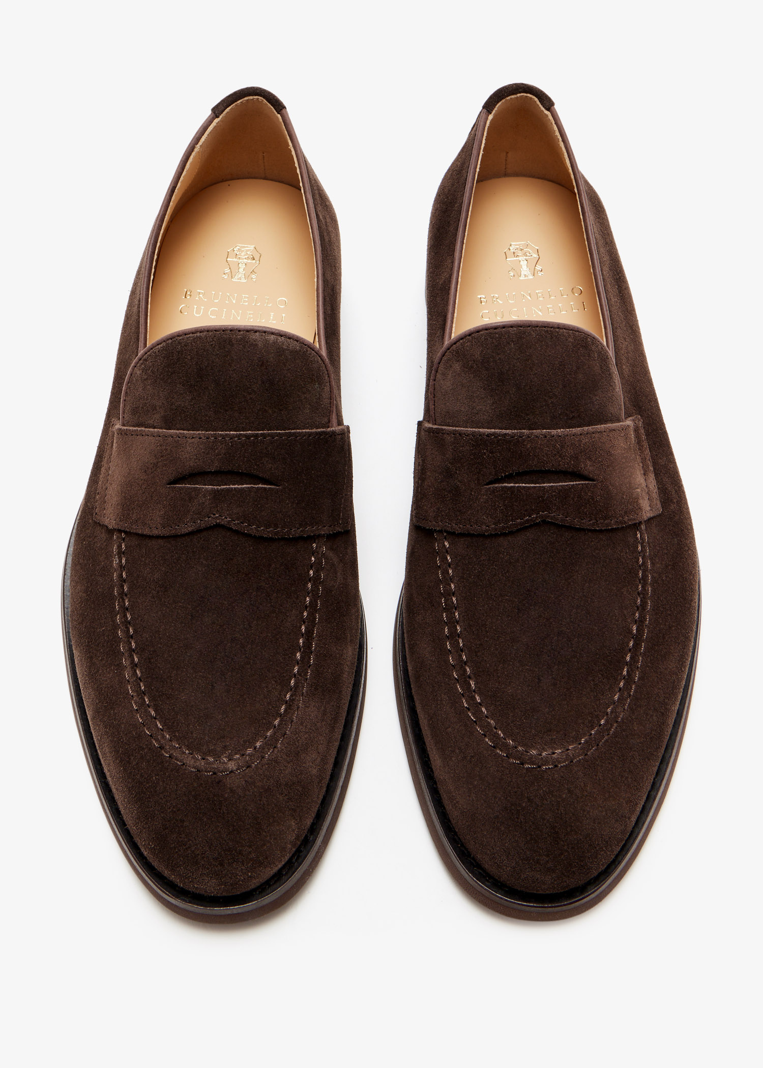 Brunello Cucinelli Men\'s Loafer Brown Penny Size 43 Made In Italy Suede Penny loafer for Man in Hazelnut | Brunello Cucinelli main image 3