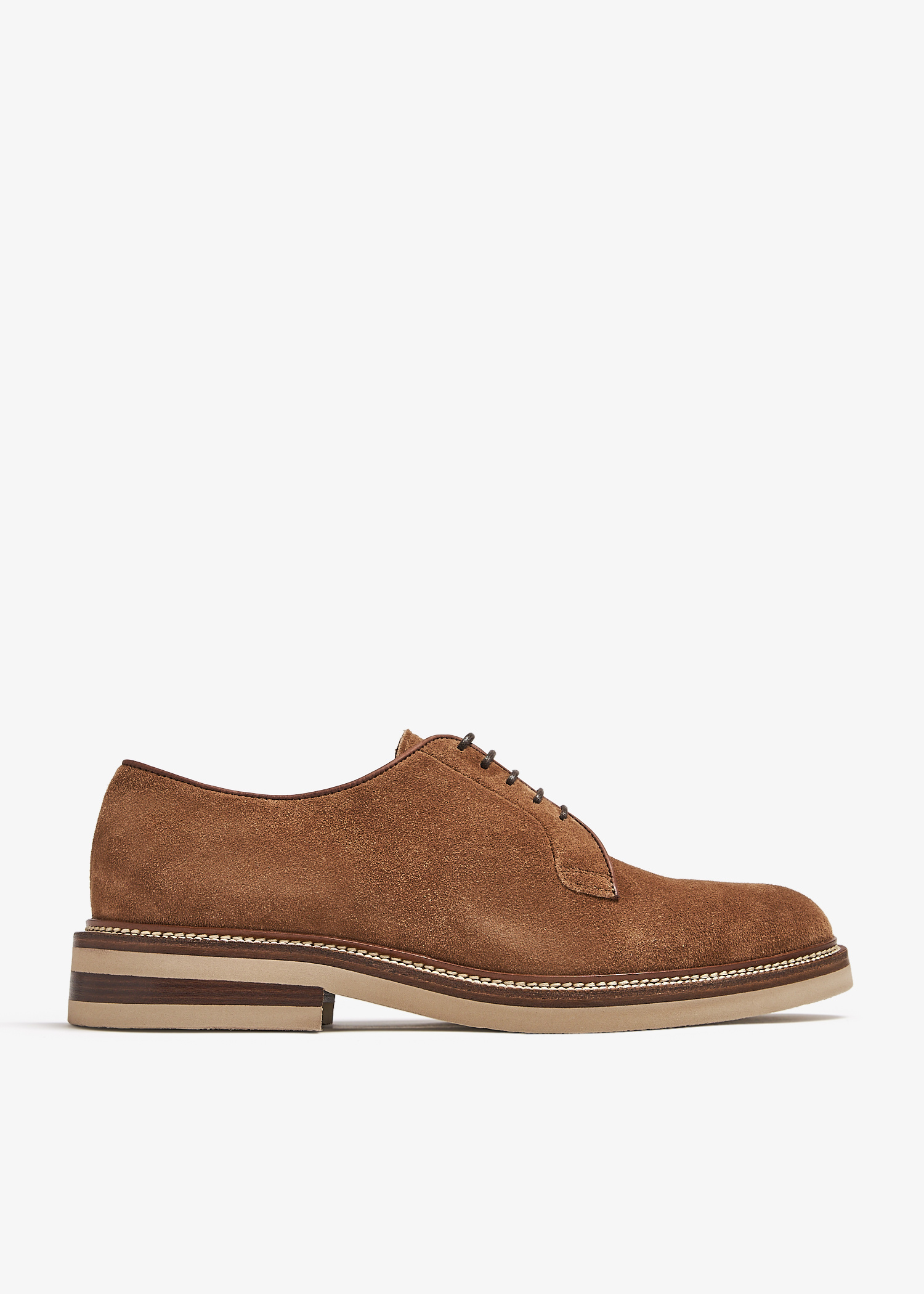 Brunello Cucinelli Suede Derby shoes for Men - Brown in UAE