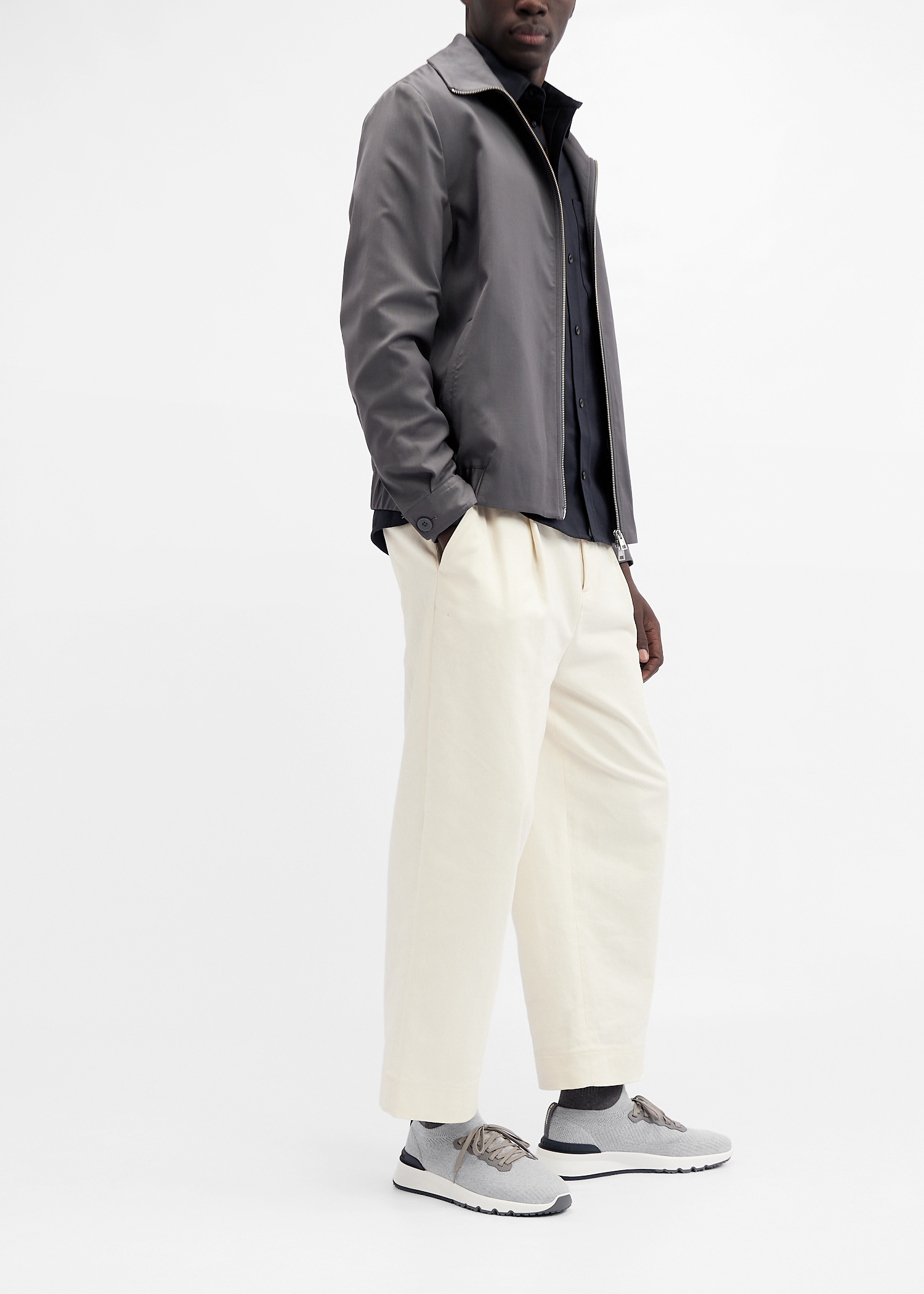 Brunello Cucinelli Knit sneakers for Men - Grey in UAE