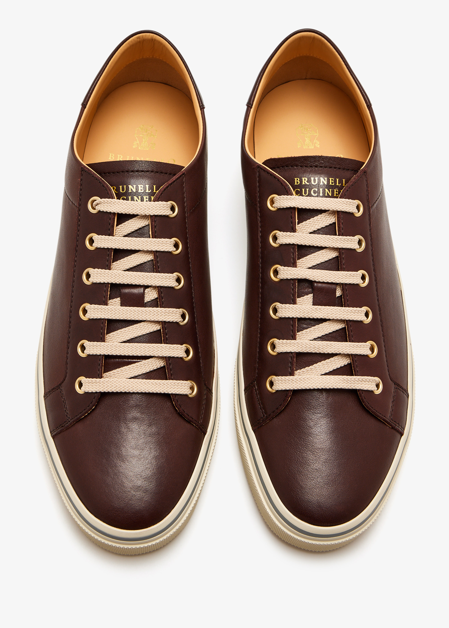 Brunello Cucinelli Leather sneakers for Men - Brown in UAE