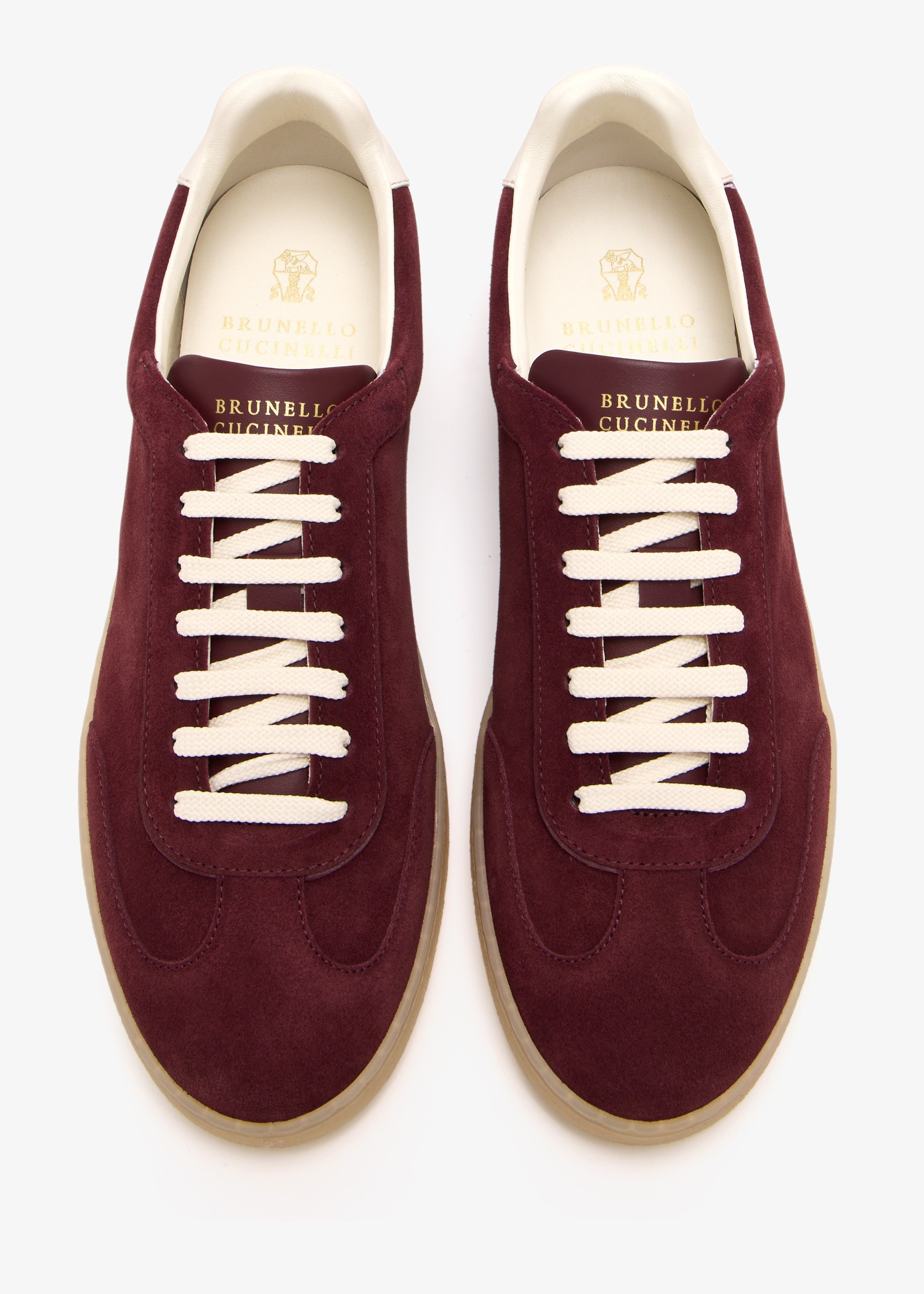 Brunello Cucinelli Washed suede sneakers for Men - Burgundy Brunello Cucinelli Washed suede sneakers for Men - Burgundy