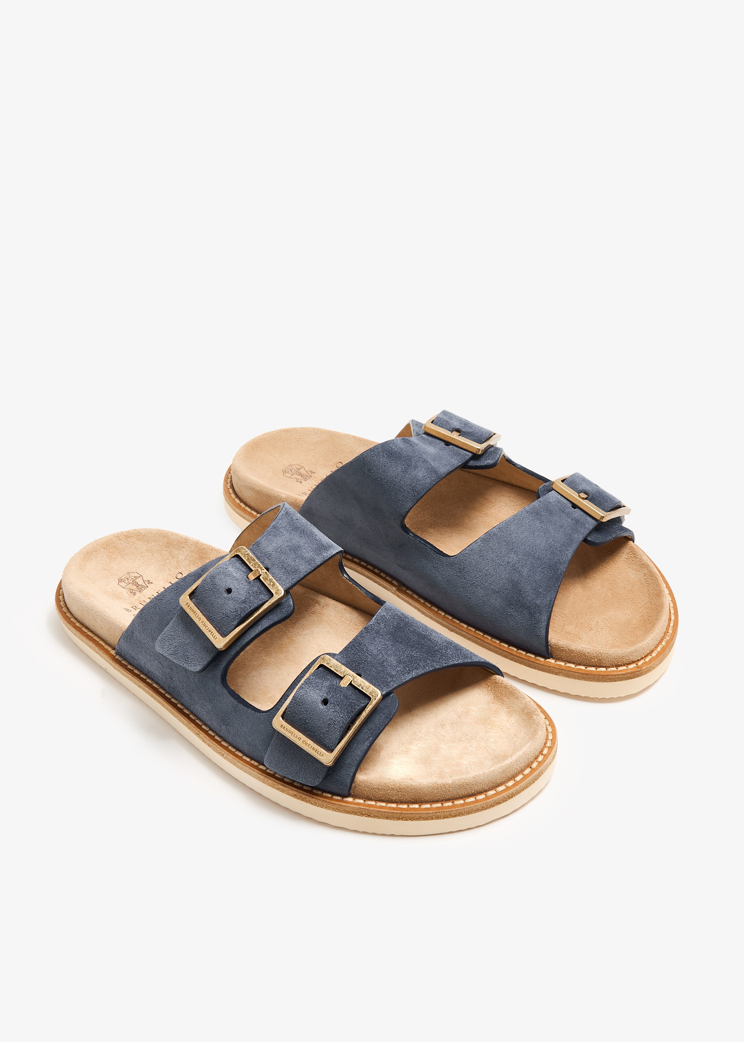 サンダル BRUNELLO CUCINELLI Men Sandals Avion MZUSILY235 CAY30 Brunello Cucinelli Suede sandals for Men - Blue in UAE