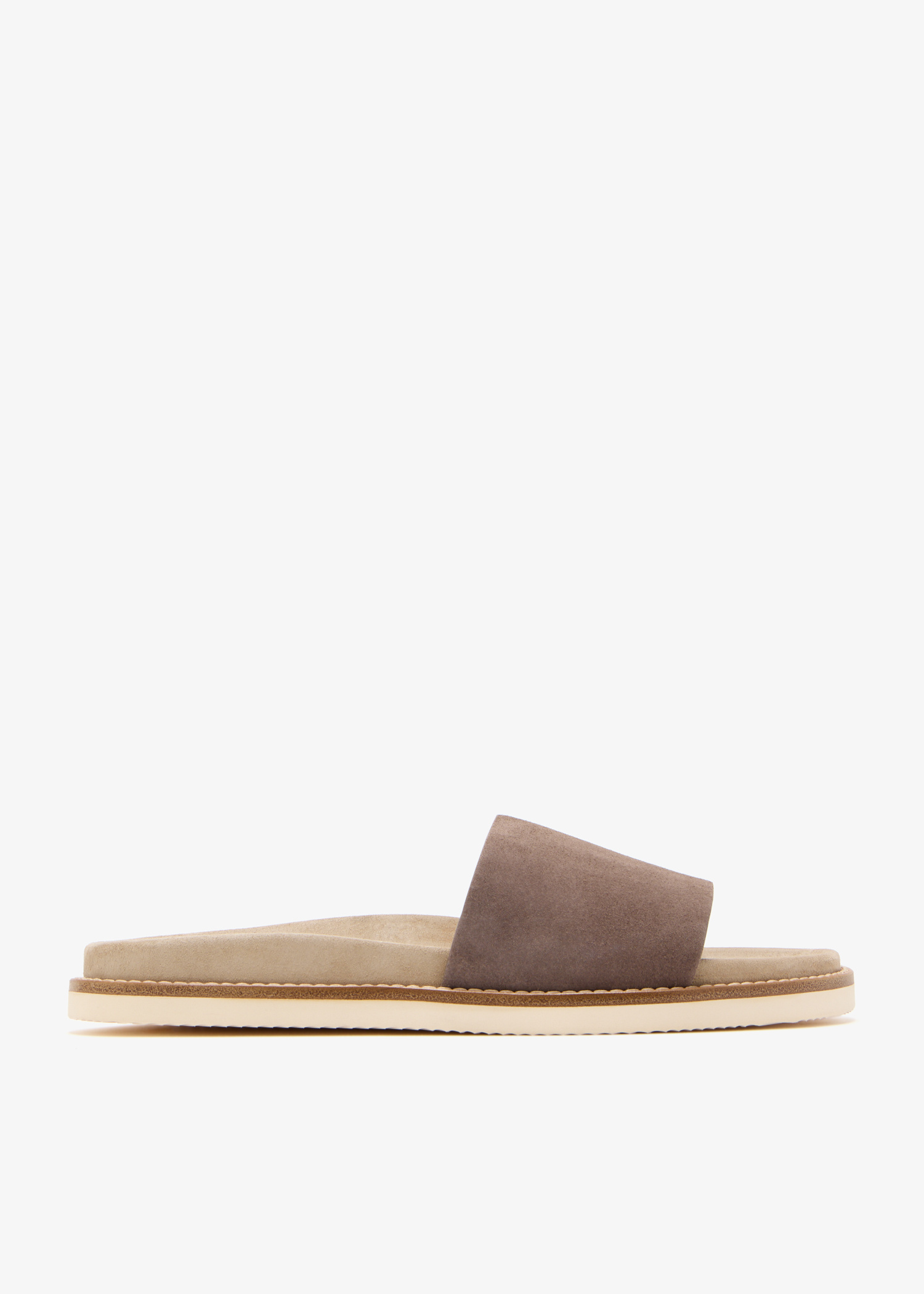 Brunello Cucinelli Suede slide sandals for Men - Brown in USA