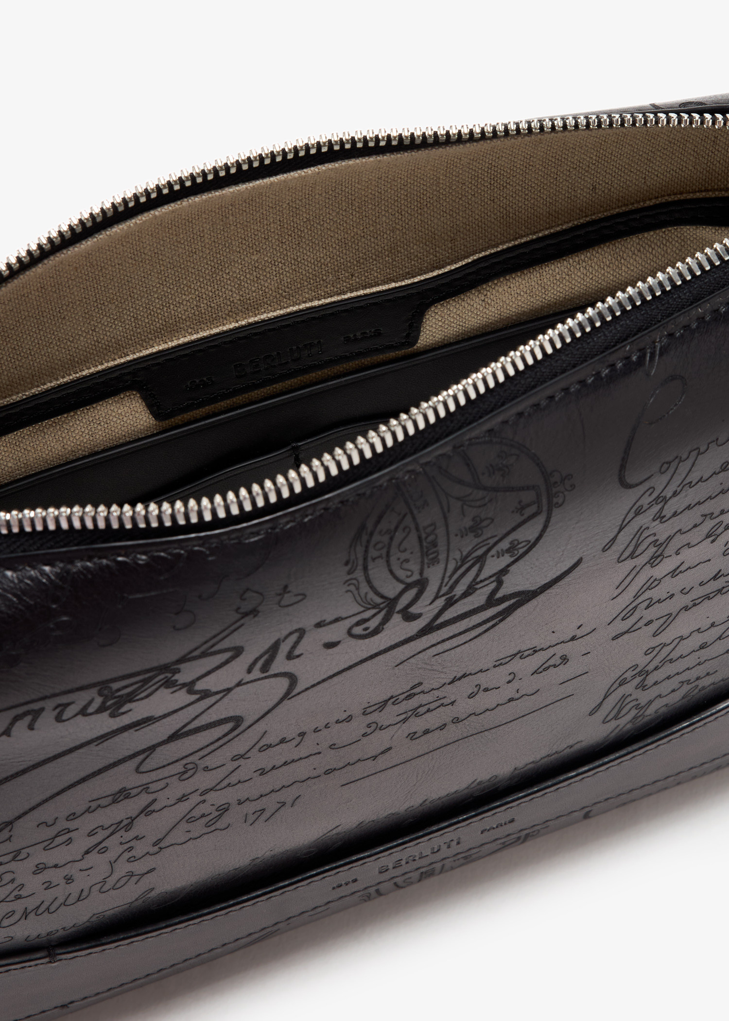 Berluti Rosewood Scritto leather pouch for Men - Black in UAE