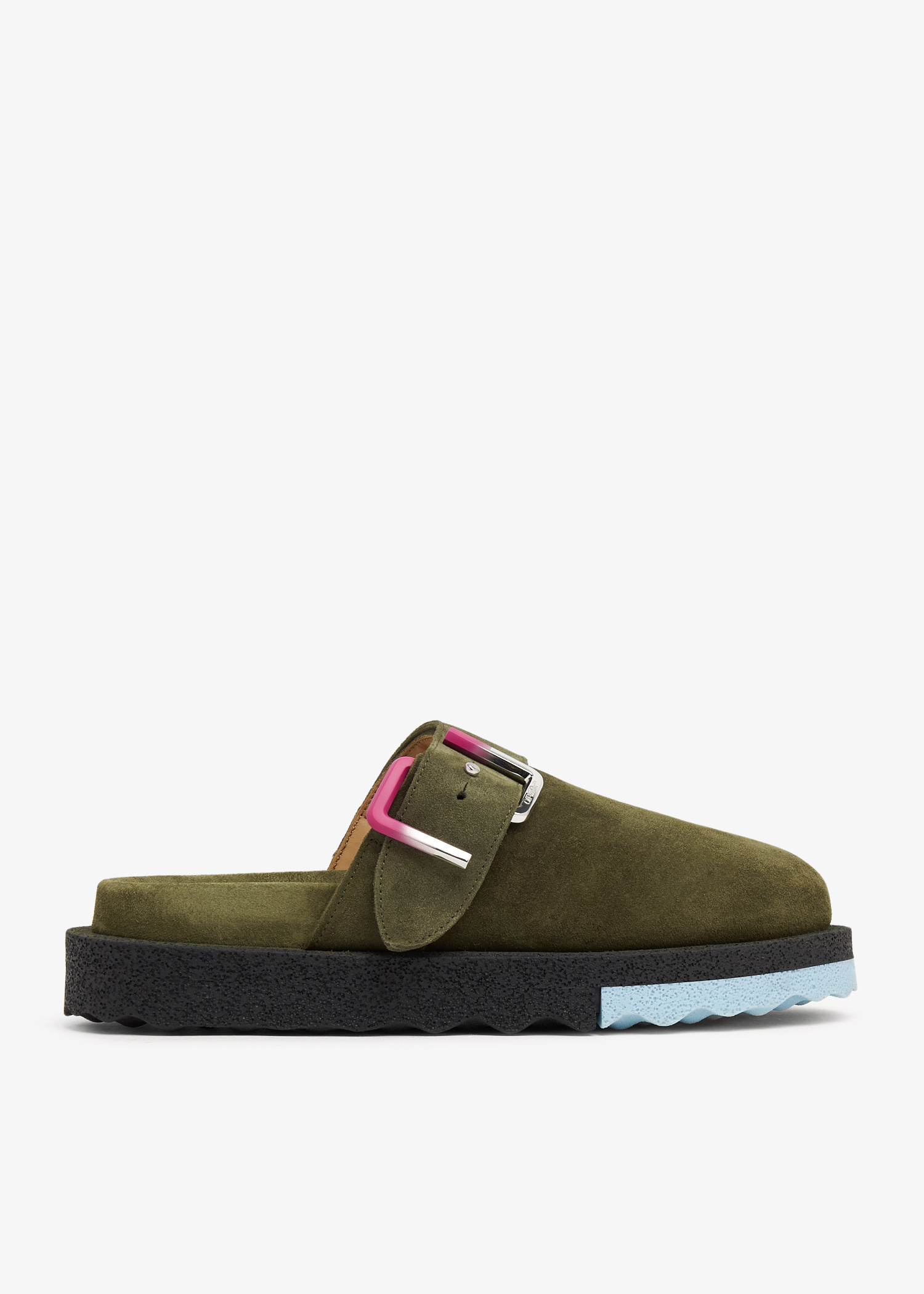 Off-White Suede Spongesole clogs for Men - Green in USA | Level Shoes
