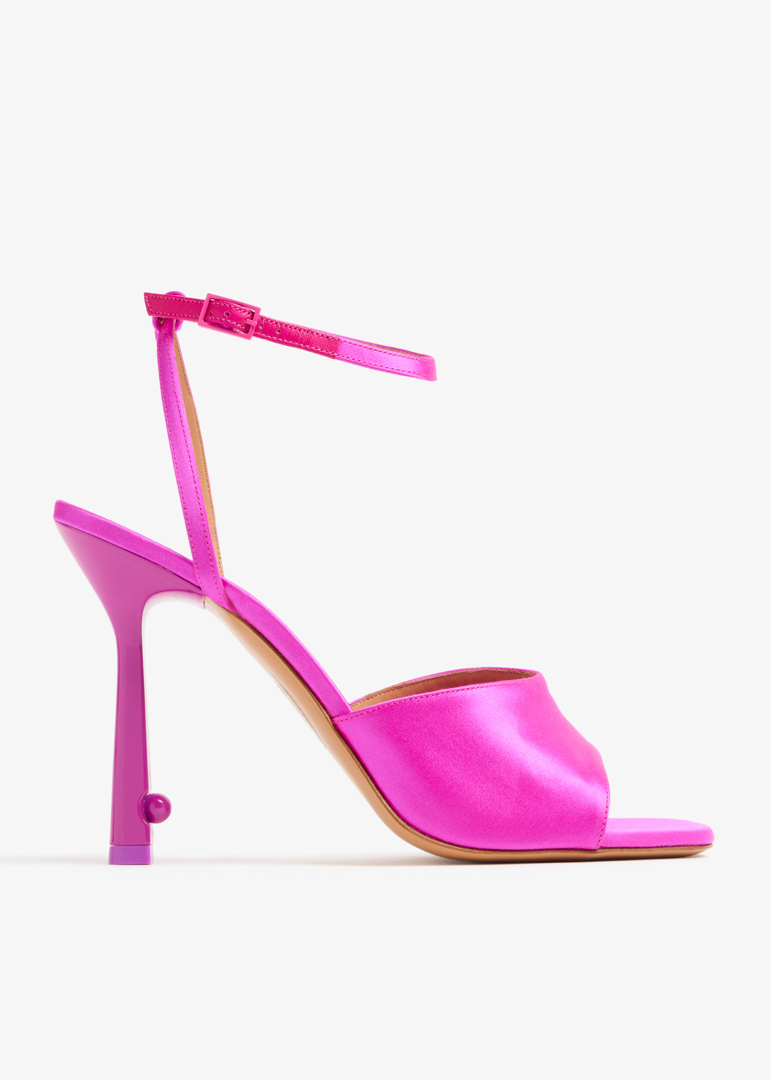 ＊OFF WHITE＊ Lollipop Satin High Sandal Off-White c/o Virgil Abloh Solid Color Satin Lollipop Mules