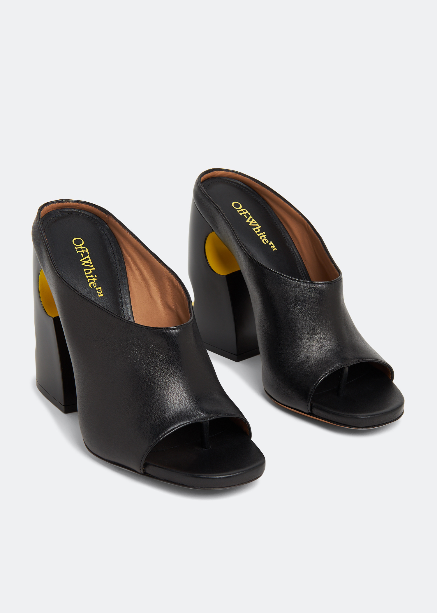 Off-White Pop Meteor Block thong mules for Women - Black in Oman 