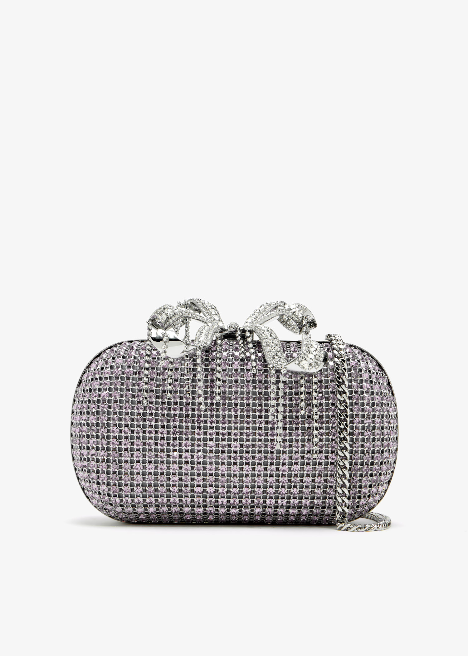Self-Portrait Chainmail clutch bag for Women - Purple in UAE