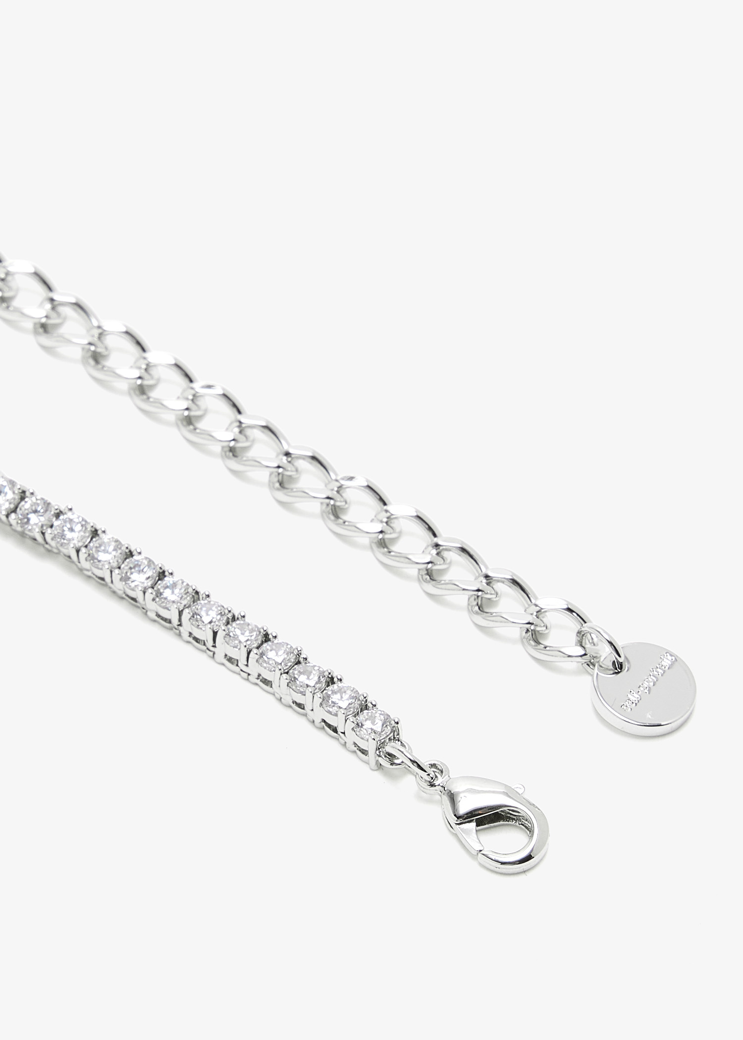Self-Portrait Crystal Bow tennis necklace for Women - Silver