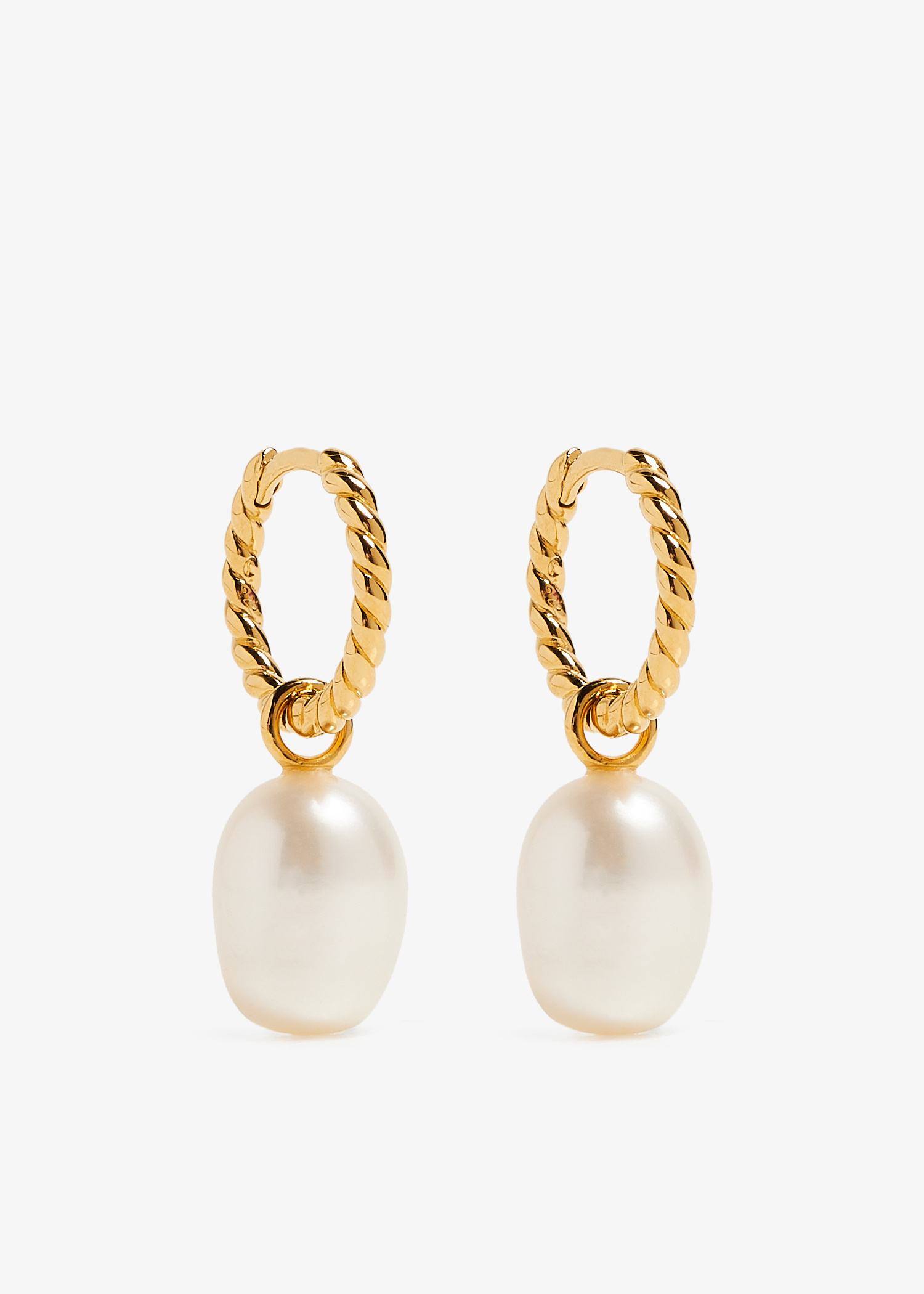 Missoma Pearl twisted small drop hoop earrings for Women