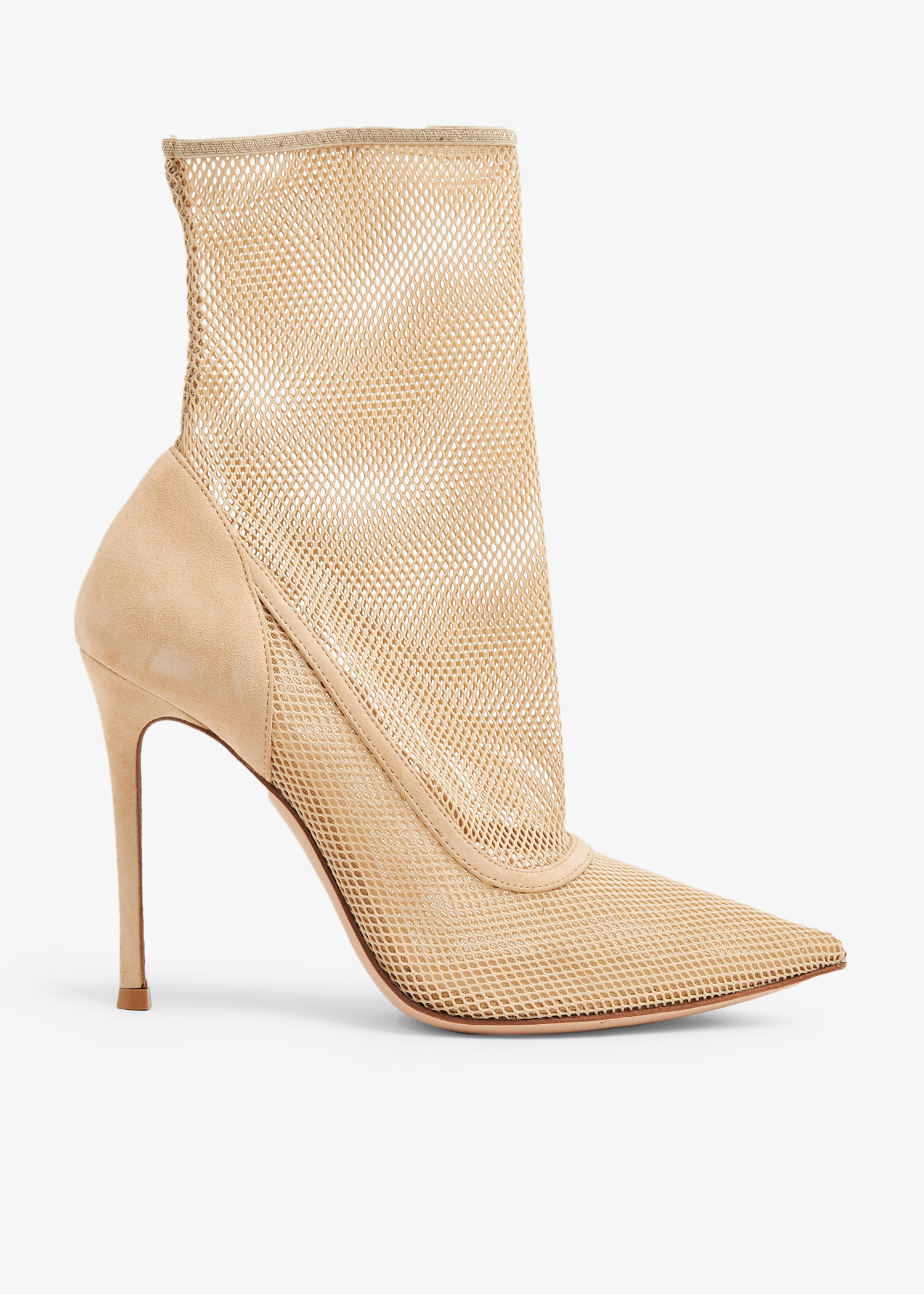 Gianvito Rossi Pre-Loved Erin fishnet sock boots for Women - Beige