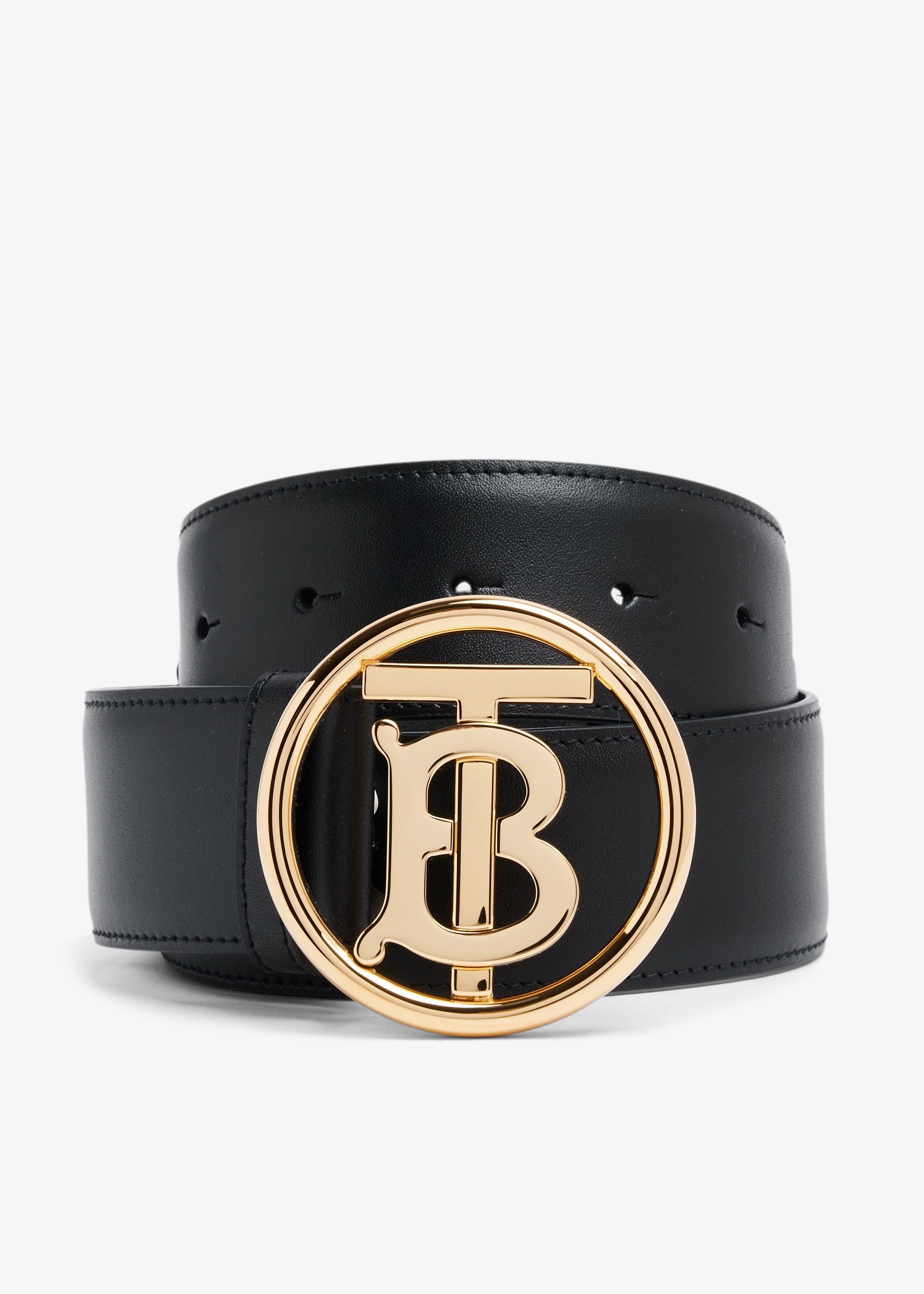 Burberry Pre-Loved TB Monogram logo belt for Women - Black