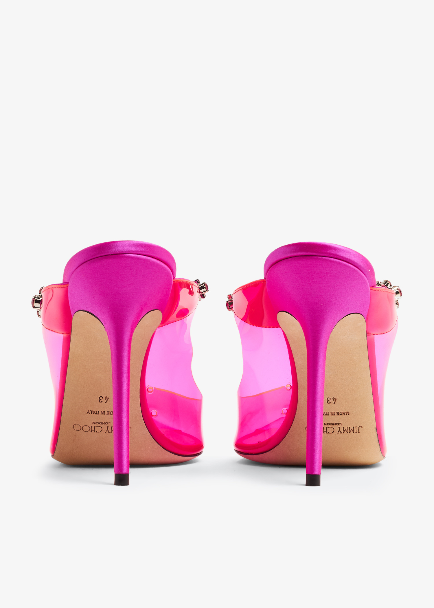 ◆正規品・新品◆Jimmy Choo Pink Leather Bing Mules Jimmy Choo Pink Leather Bing Mules | italist