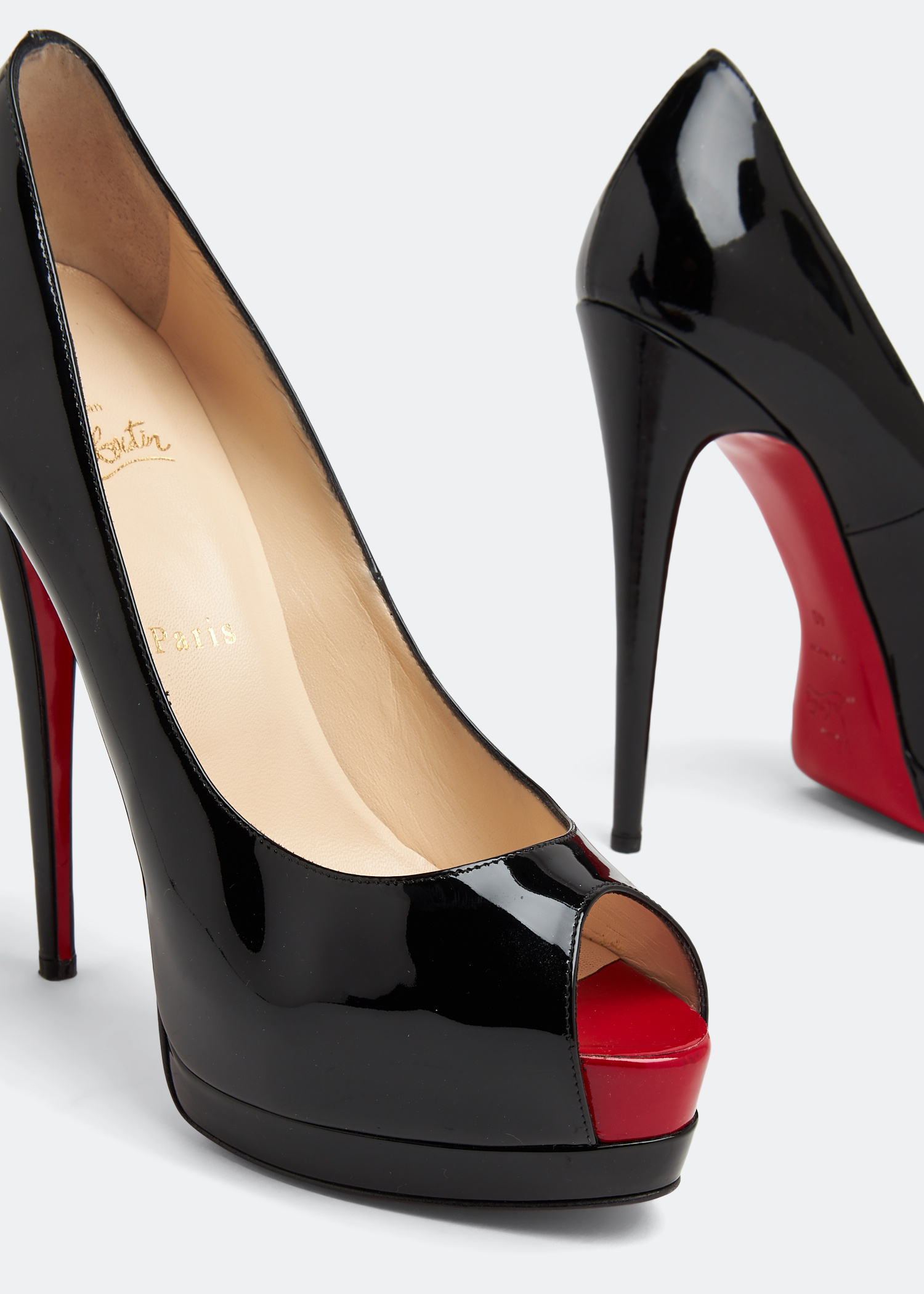 セール中❣️Christian Louboutin ブラック ハイヒール Christian Louboutin Pre-Loved Palais Royal platform pumps