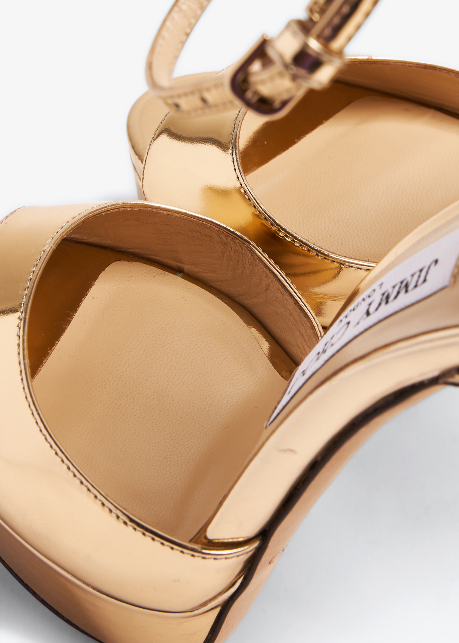 累積売上総額第１位！VIPセール★JIMMY CHOO★PARKER 100MM Jimmy Choo - Lolita Gray Mixed Metallic Leather Sandal, 100mm