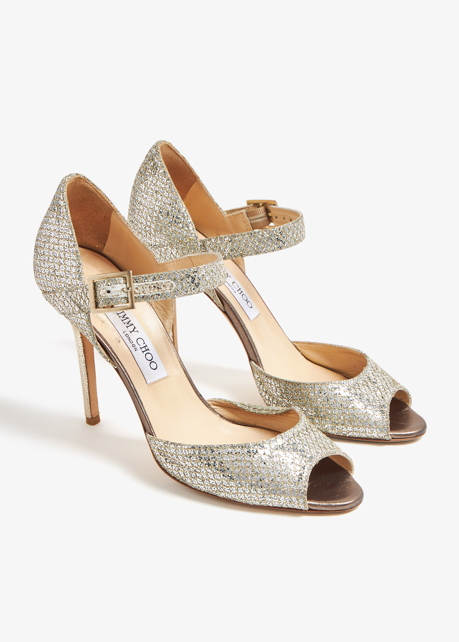 サンダル・ミュール Jimmy Choo SANDAL (VERITYSANDAL100BYK SILVER) Verity Sandal 100 | Silver Vintage Metallic Leather Sandals