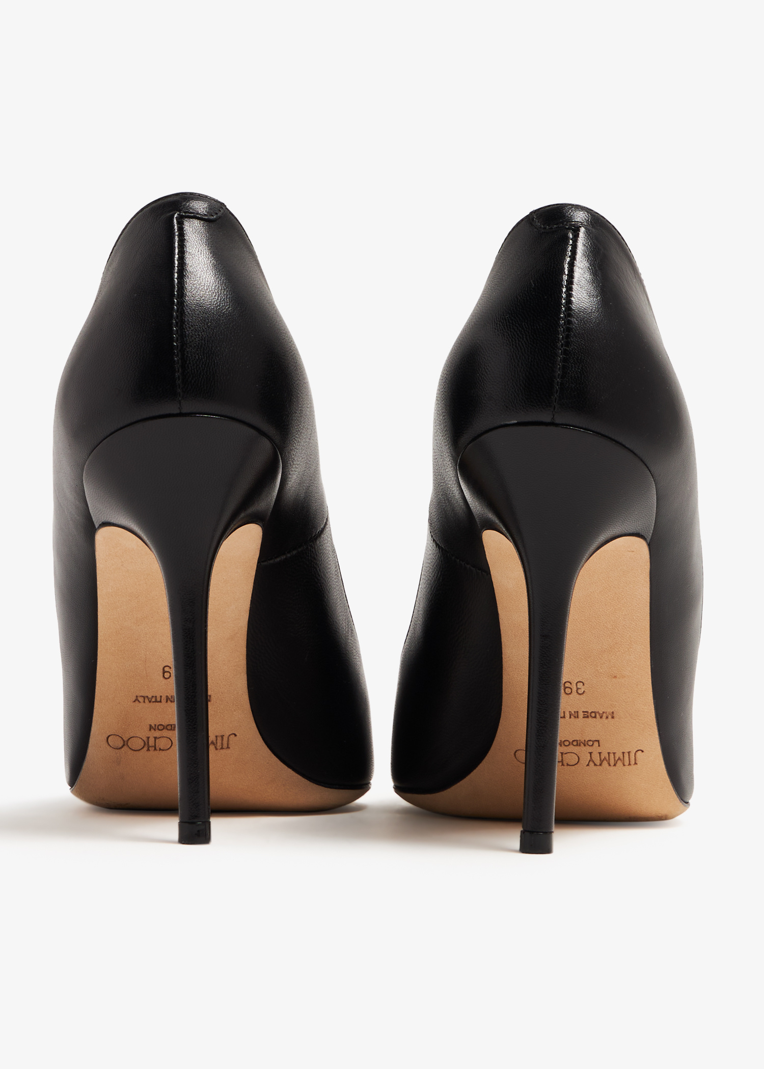 Jimmy Choo未使用　Romy 100 Black Patent Leather Pointed-Toe Pumps with JC Emblem | LOVE