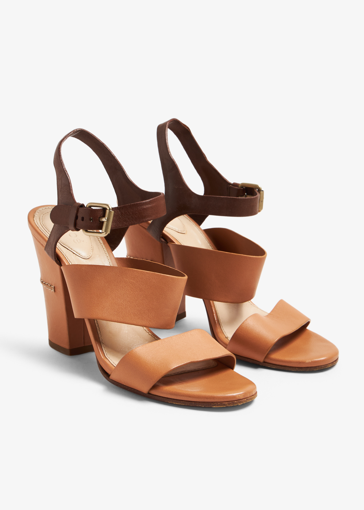 Chloé Pre-Loved Leather heeled sandals for Women - Brown in