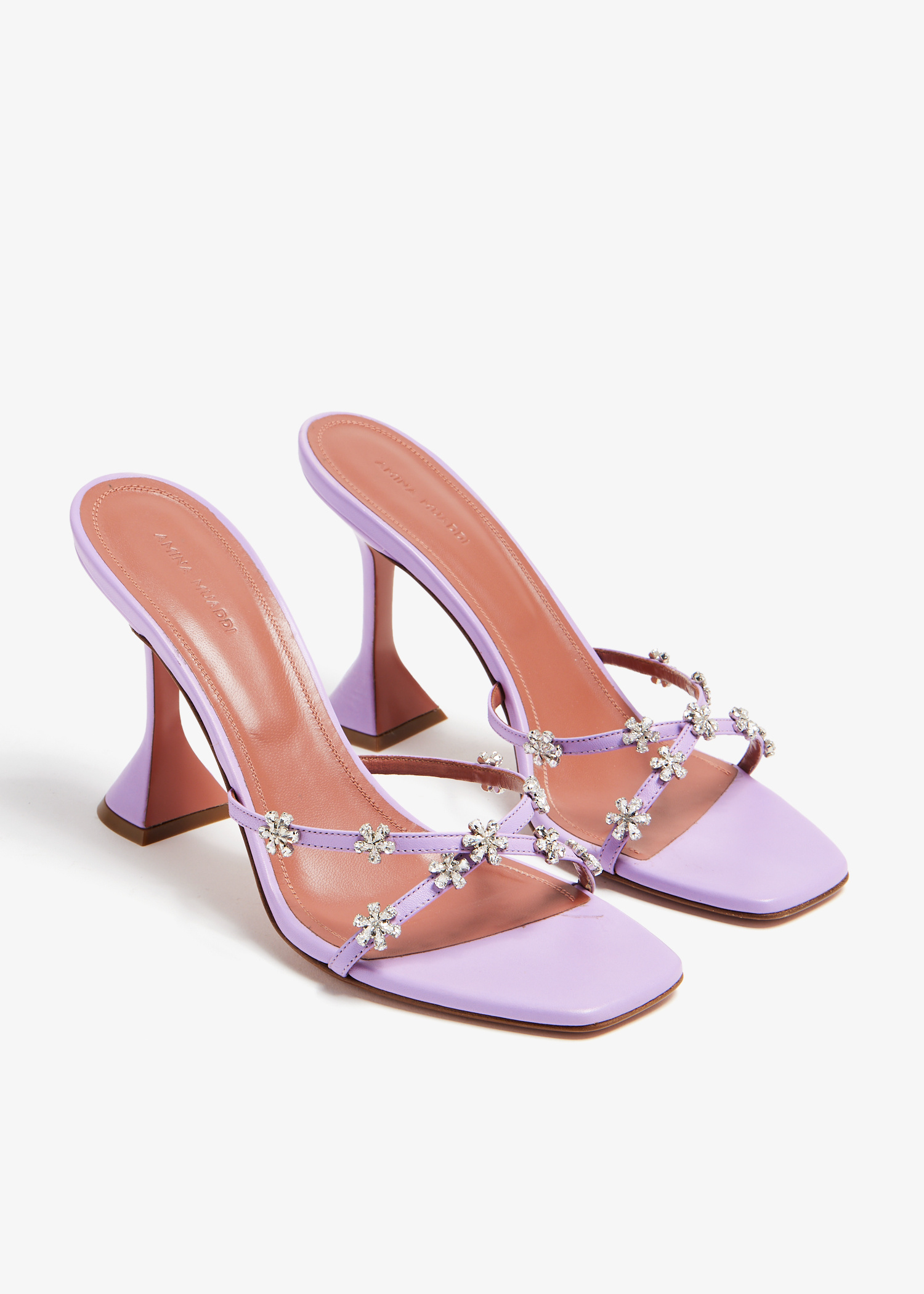 Amina Muaddi Pre-Loved Lily mules for Women - Purple in KSA