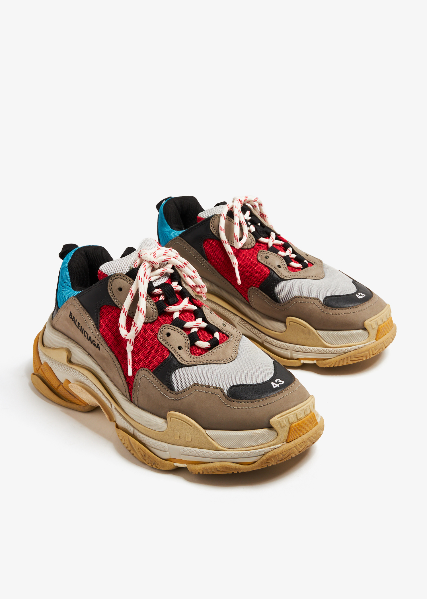 Balenciaga Brown Multi-Accent Triple S Sneakers Balenciaga Fabric Mesh Clear Sole Womens Triple S Sneakers  main image 2