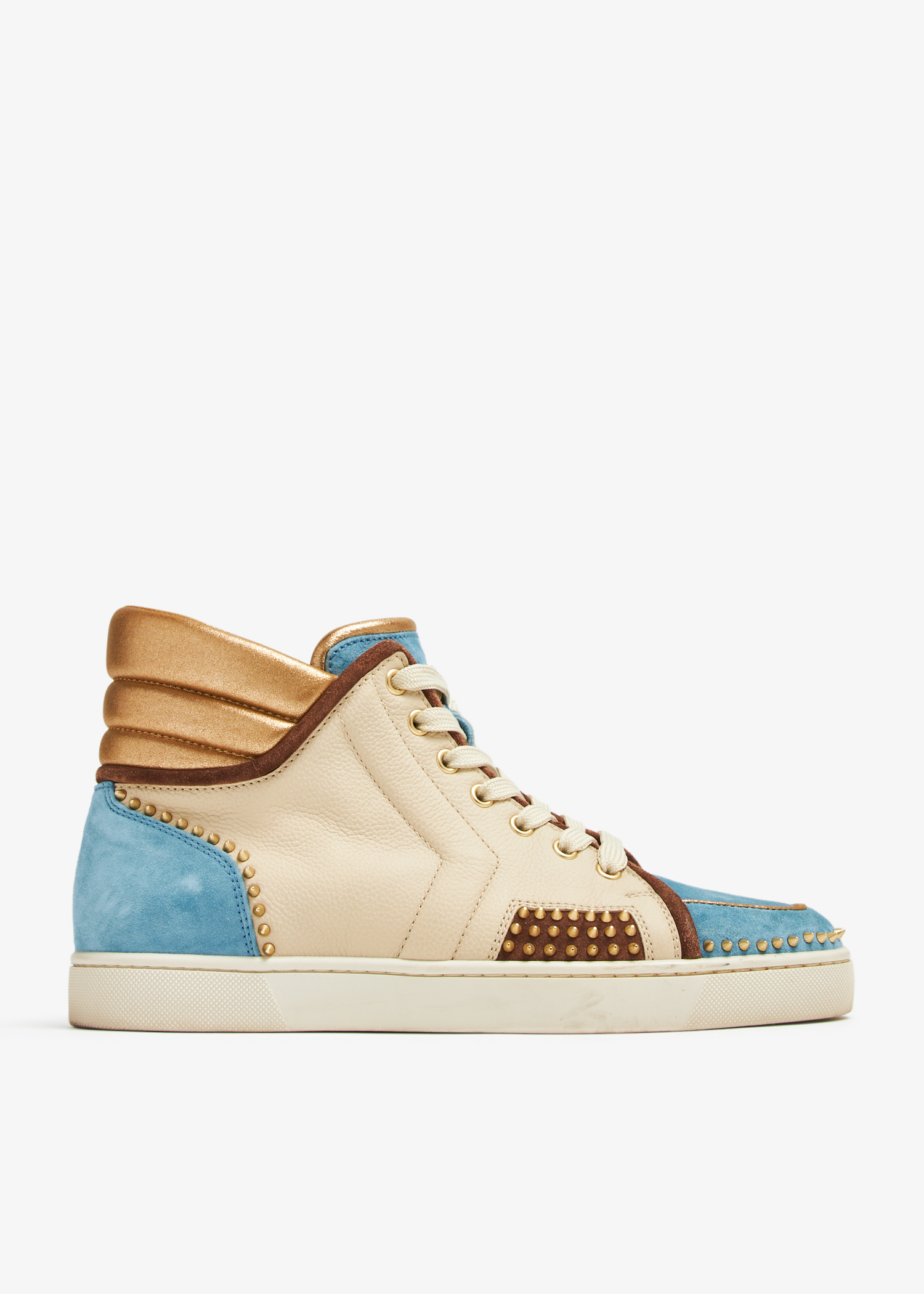 Christian Louboutin ベージュ スタッズ ブーティ Follies Strass ベージュ メッシュ - Shoes - Women - Christian